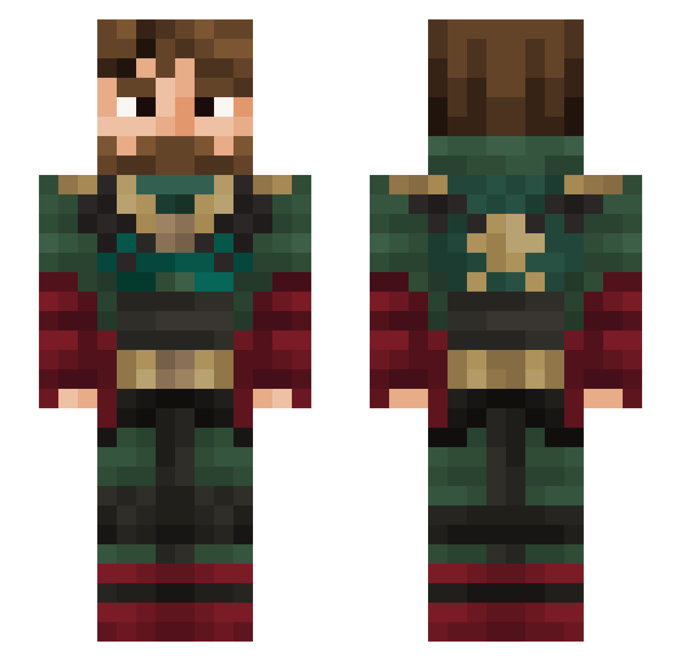 Salamidas Minecraft skin, front and back view