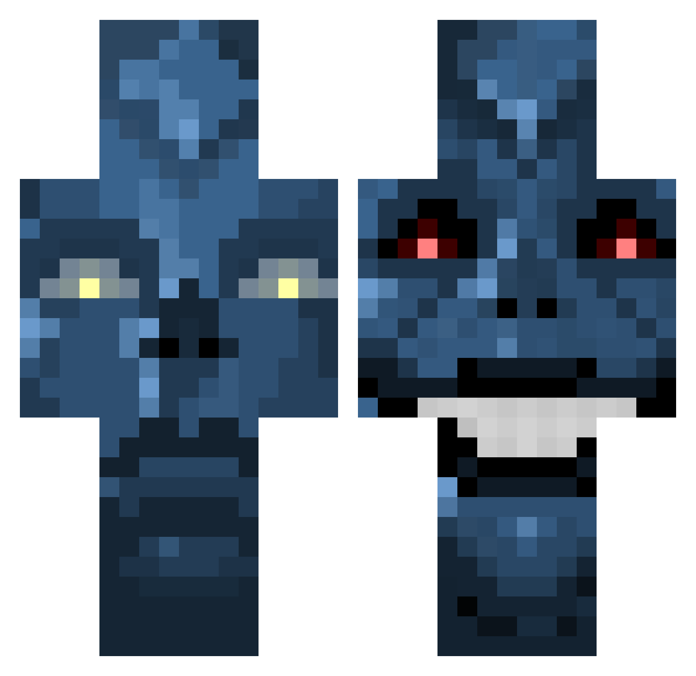 shookiemc Minecraft skin, front and back view