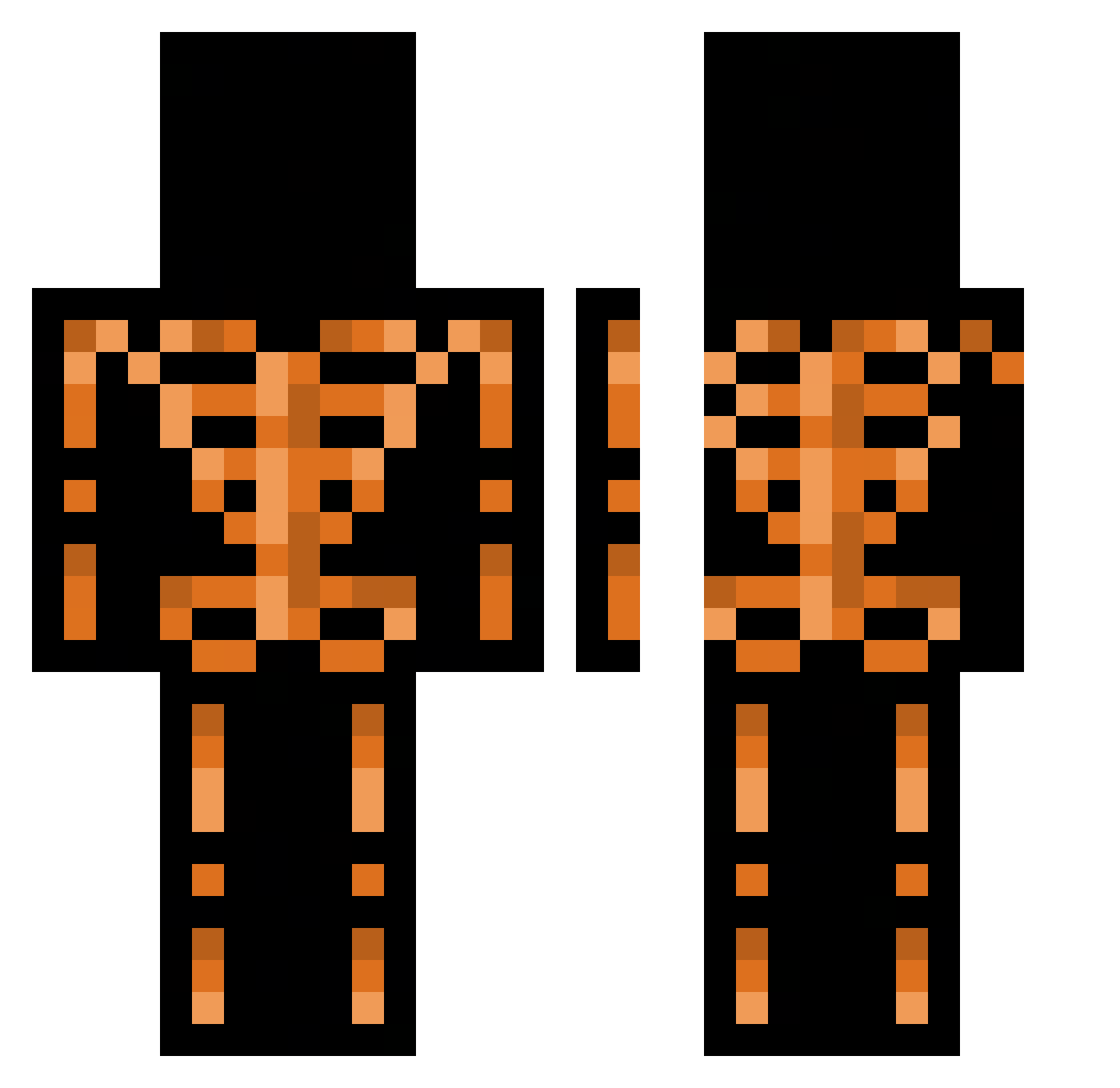 Silvage Minecraft skin, front and back view
