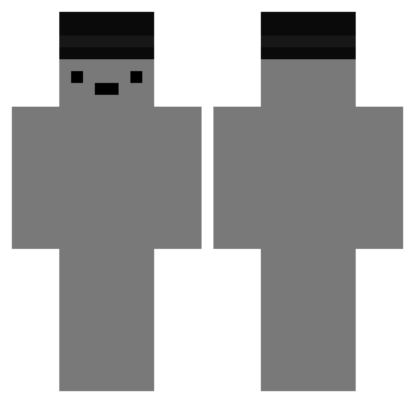 SnubsCraft Minecraft skin, front and back view