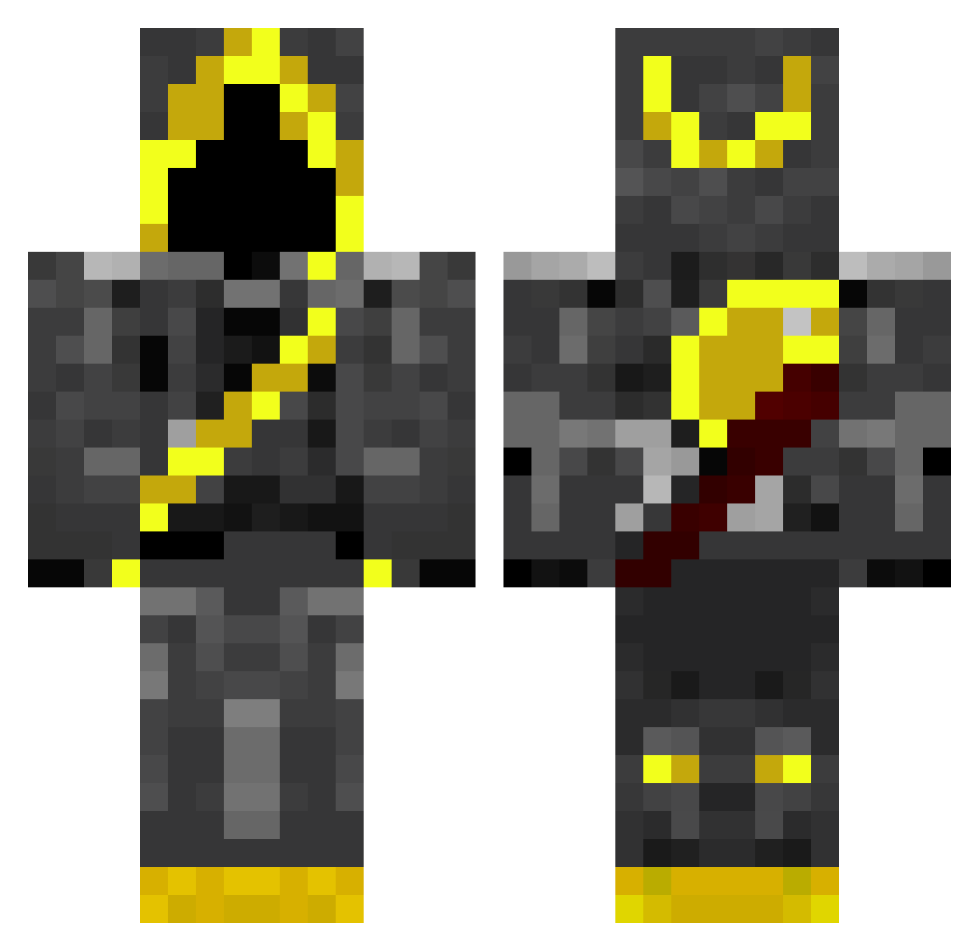Snibs Minecraft skin, front and back view
