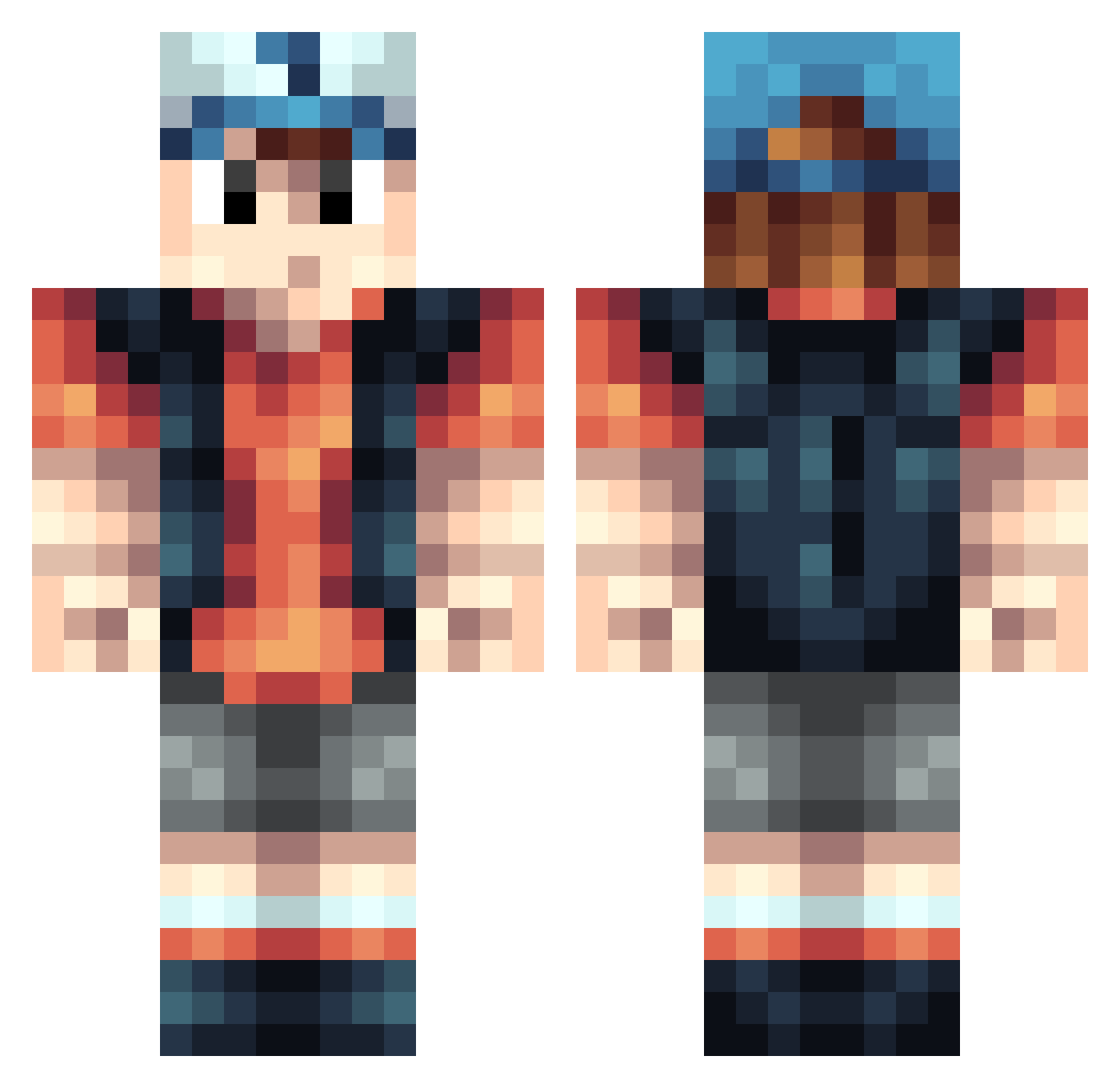 soccertuba13 Minecraft skin, front and back view