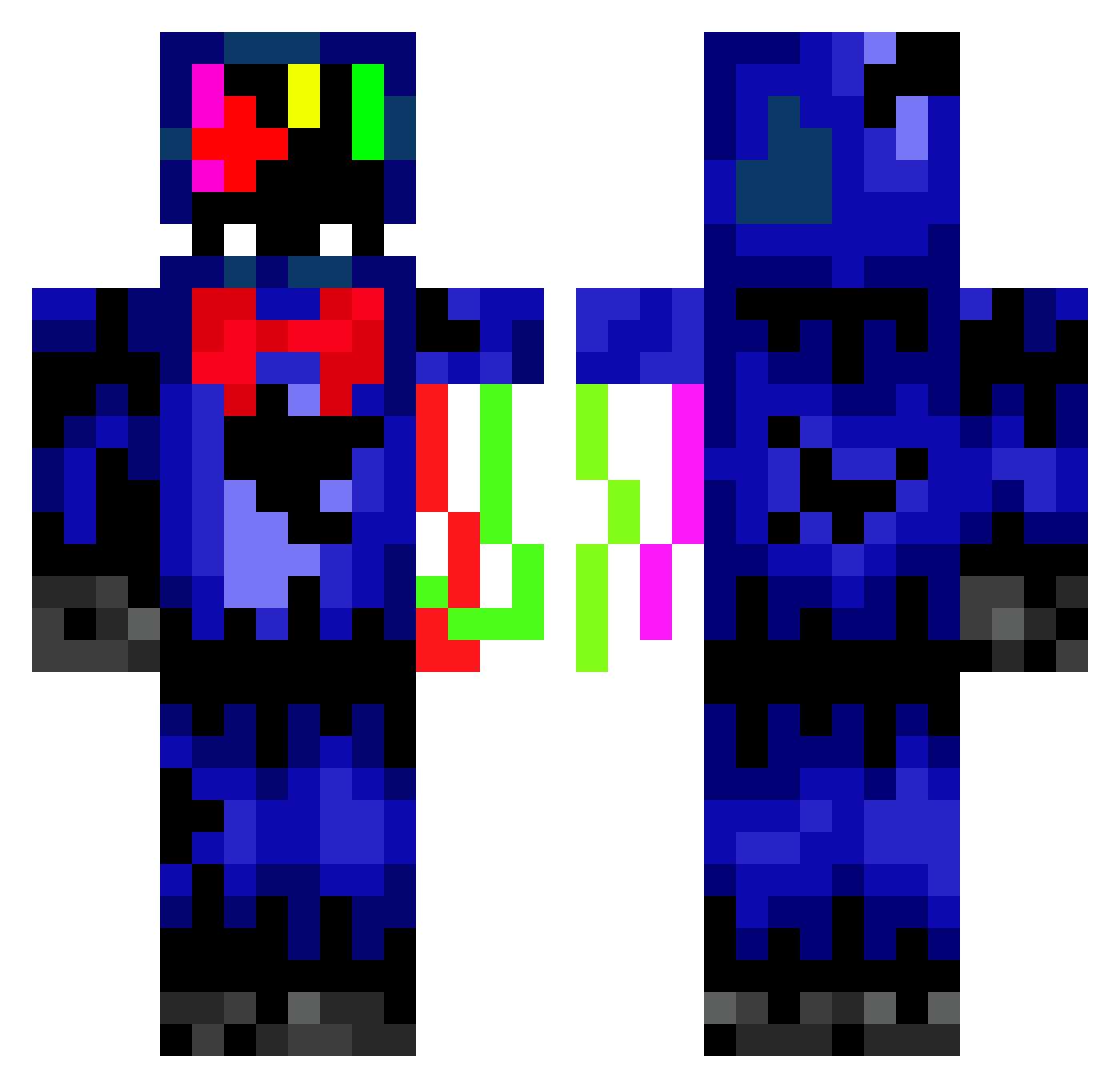 SpiderSierra7 Minecraft skin, front and back view