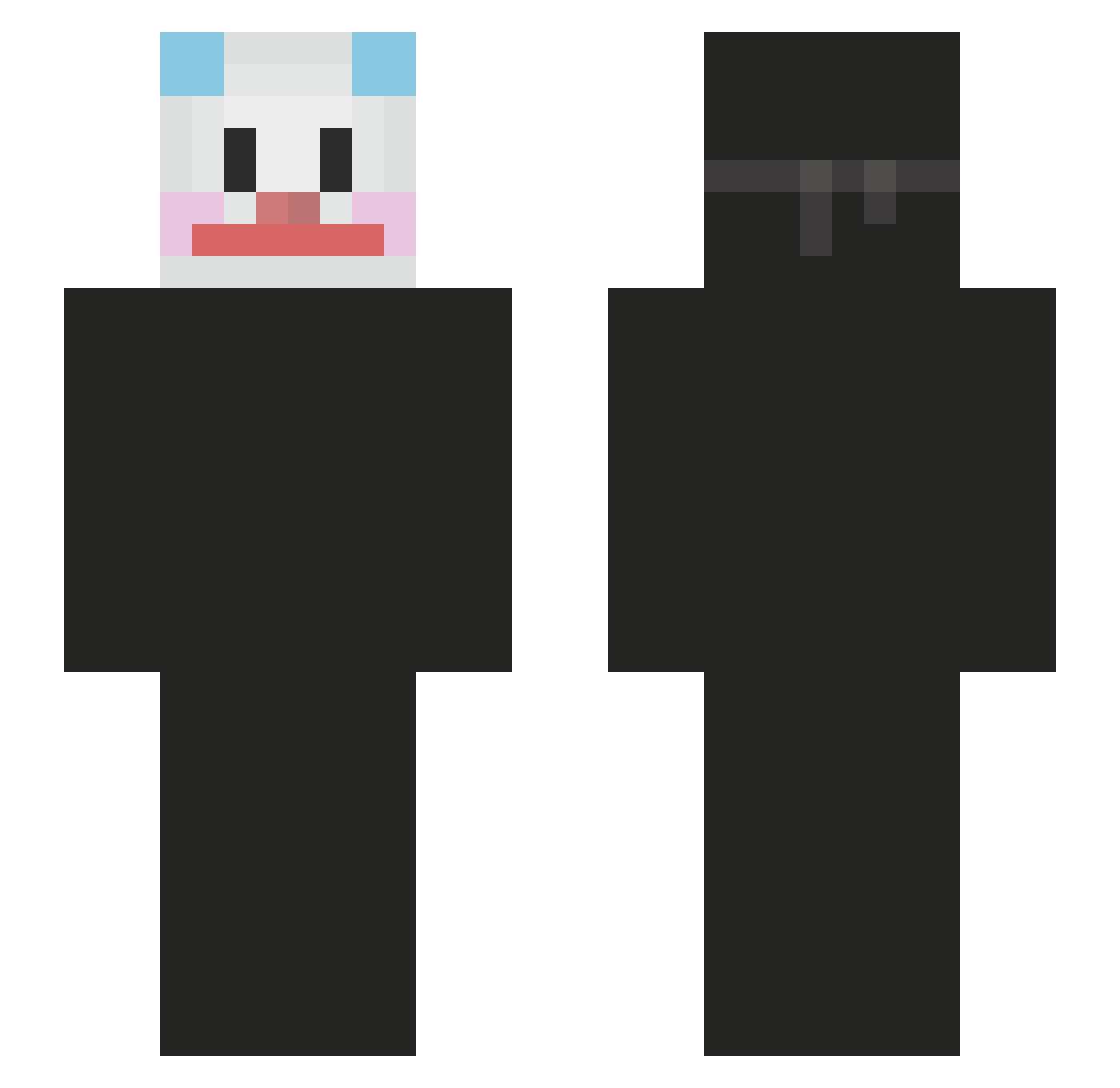 Spokz Minecraft skin, front and back view