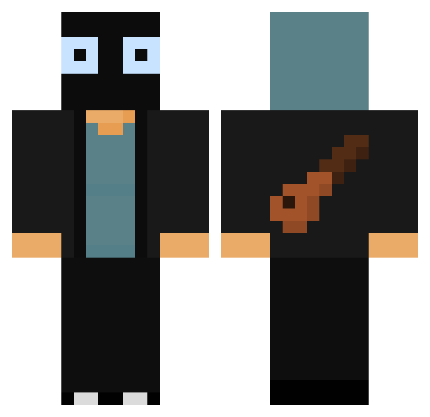 Squ766yt Minecraft skin, front and back view