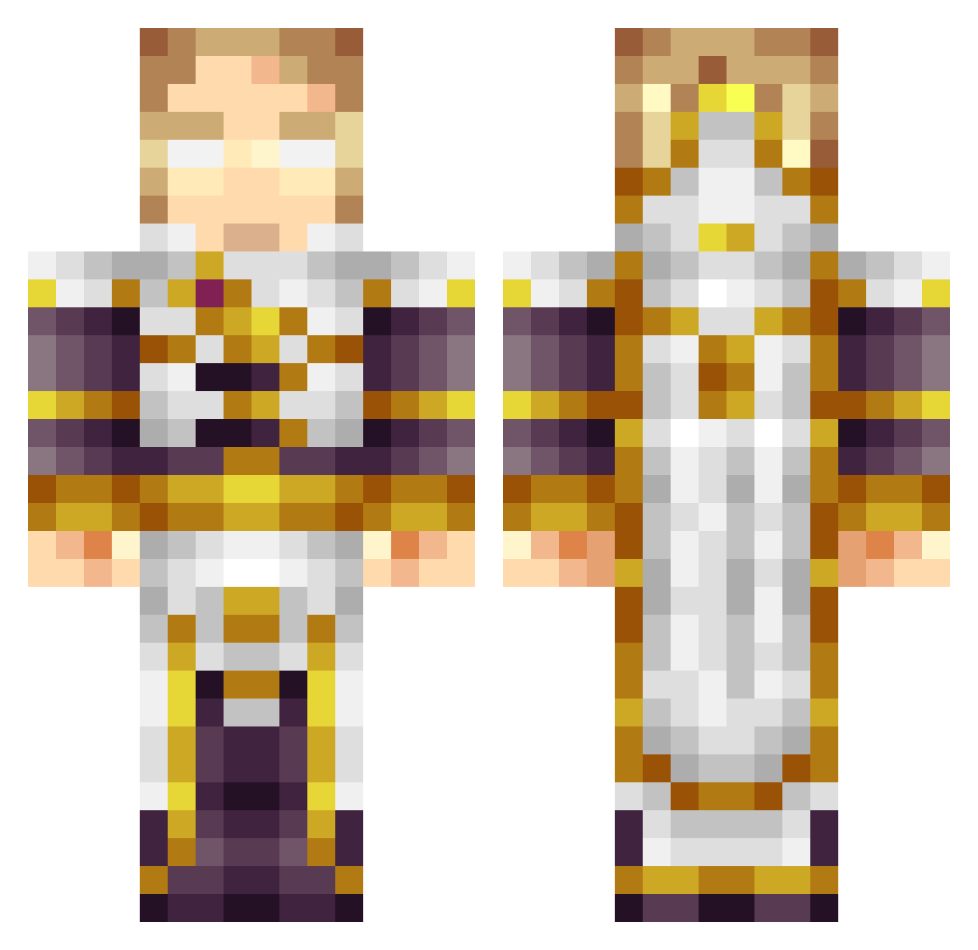 stiggits Minecraft skin, front and back view