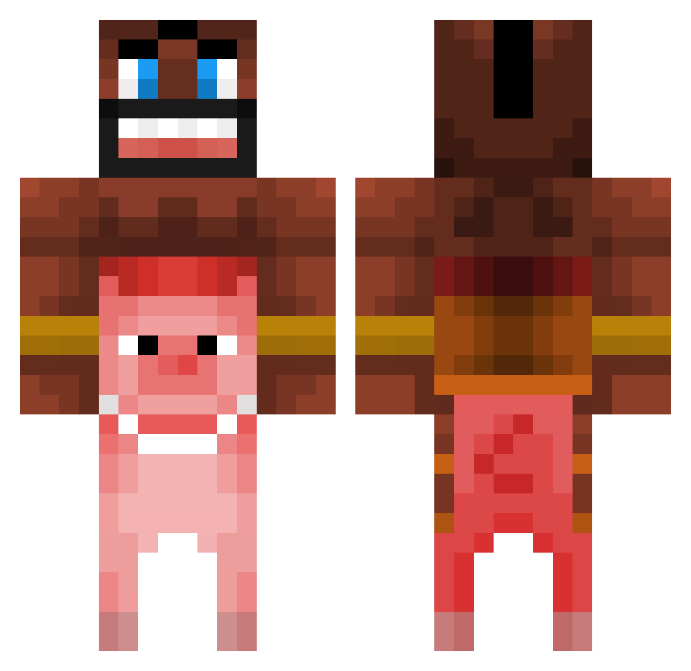 SuchRxnge Minecraft skin, front and back view