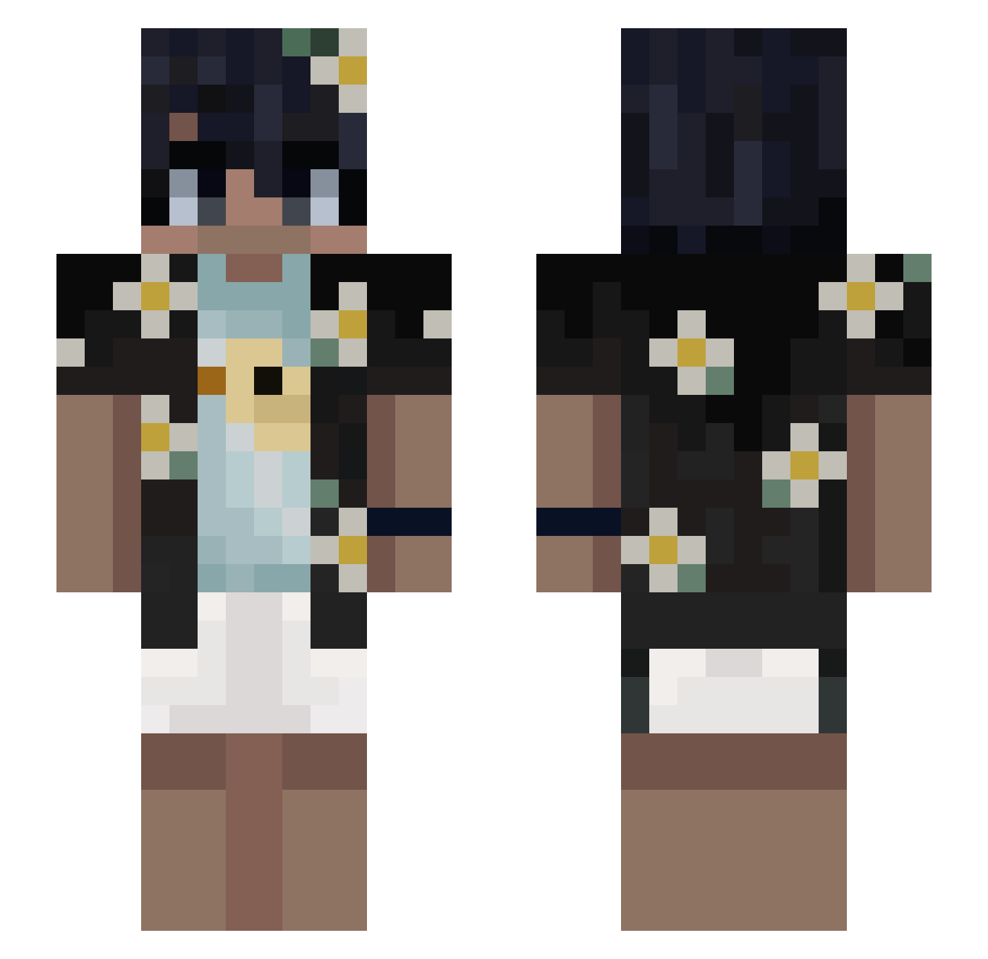 Syy_Unidentified Minecraft skin, front and back view