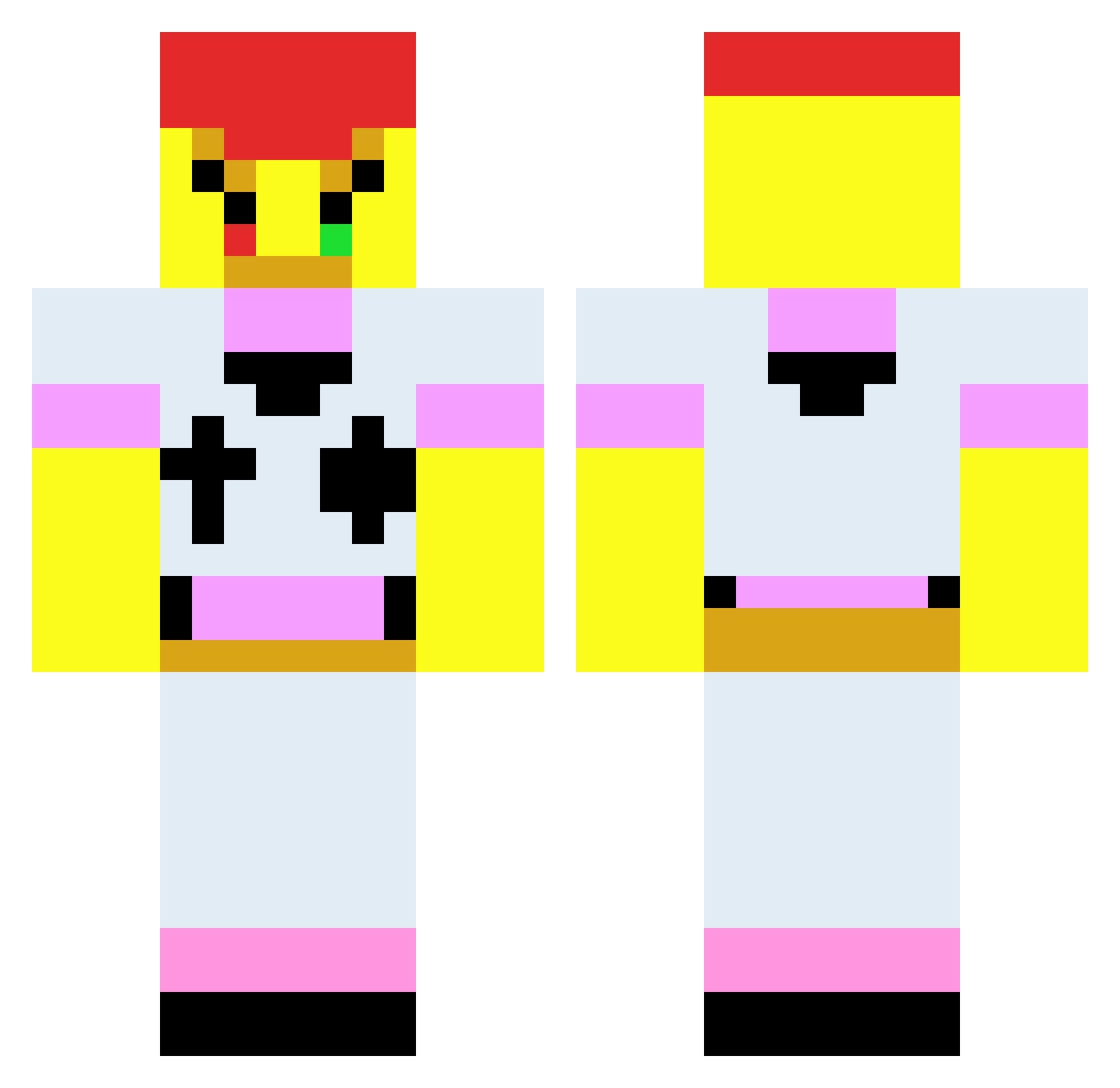 Takai1147 Minecraft skin, front and back view