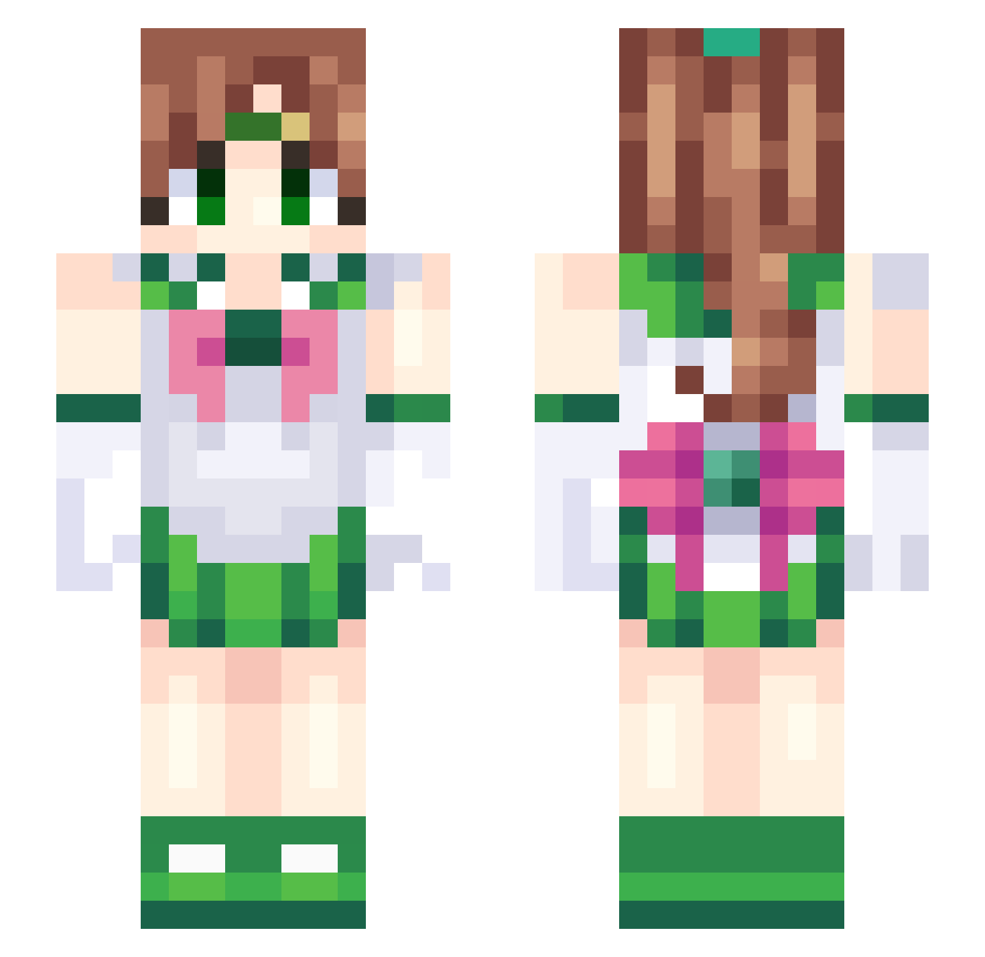 Teliquify Minecraft skin, front and back view