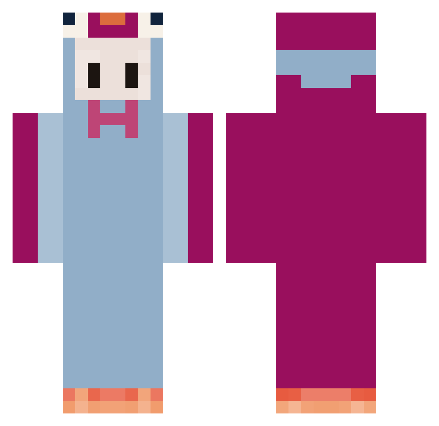 Tenshi_Jeager641 Minecraft skin, front and back view