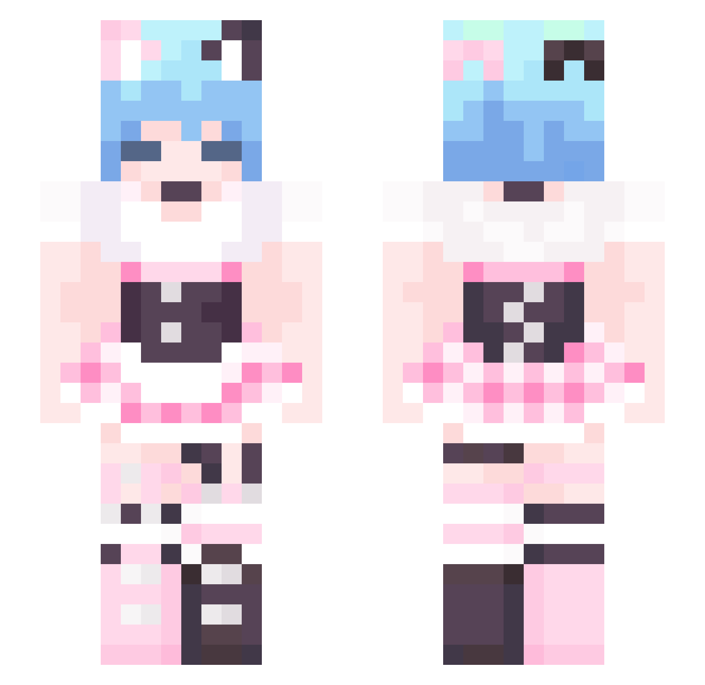 NyawrOwO Minecraft skin, front and back view