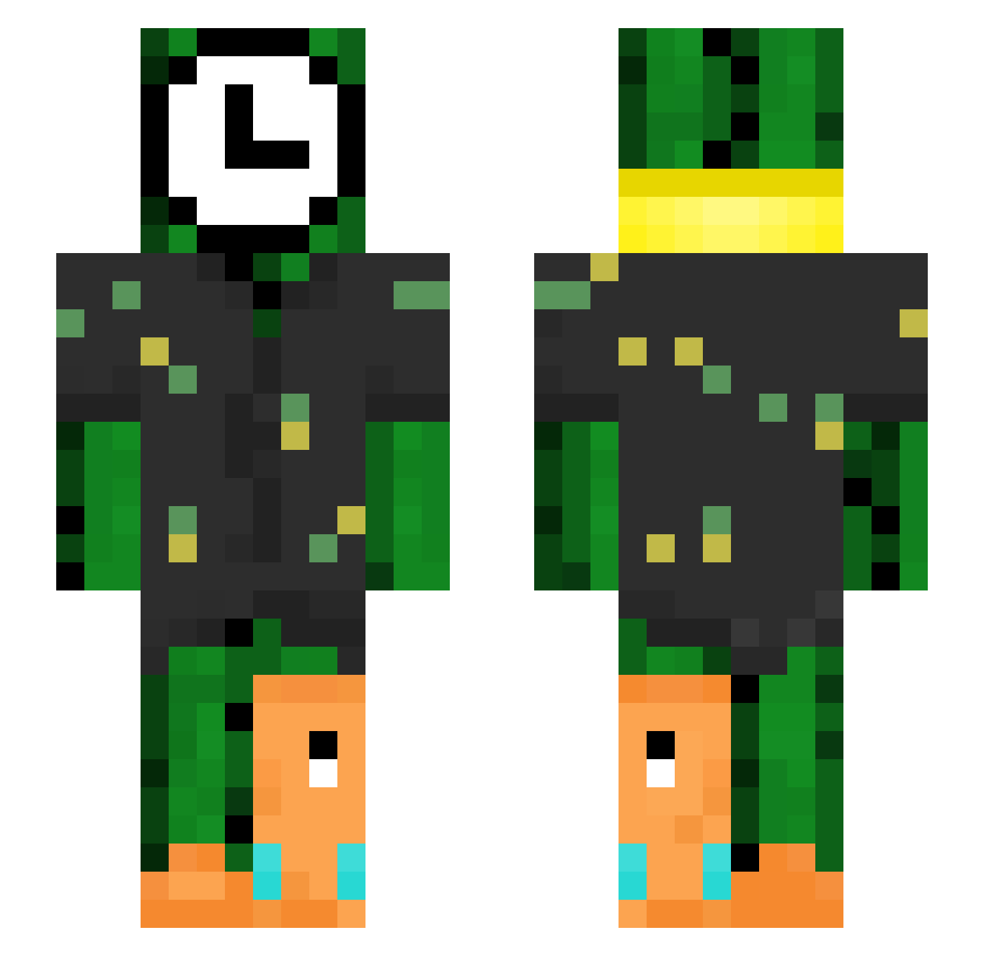TimeAlex Minecraft skin, front and back view