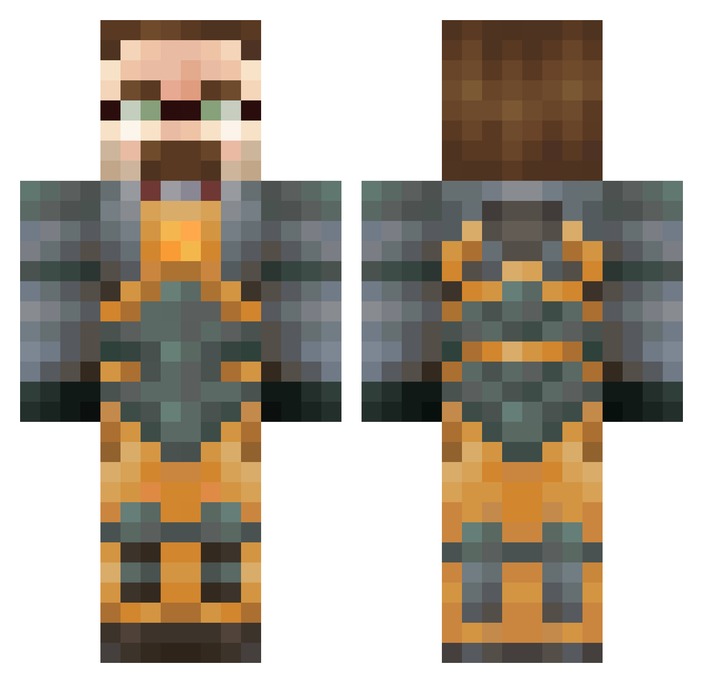 tomii_correa Minecraft skin, front and back view