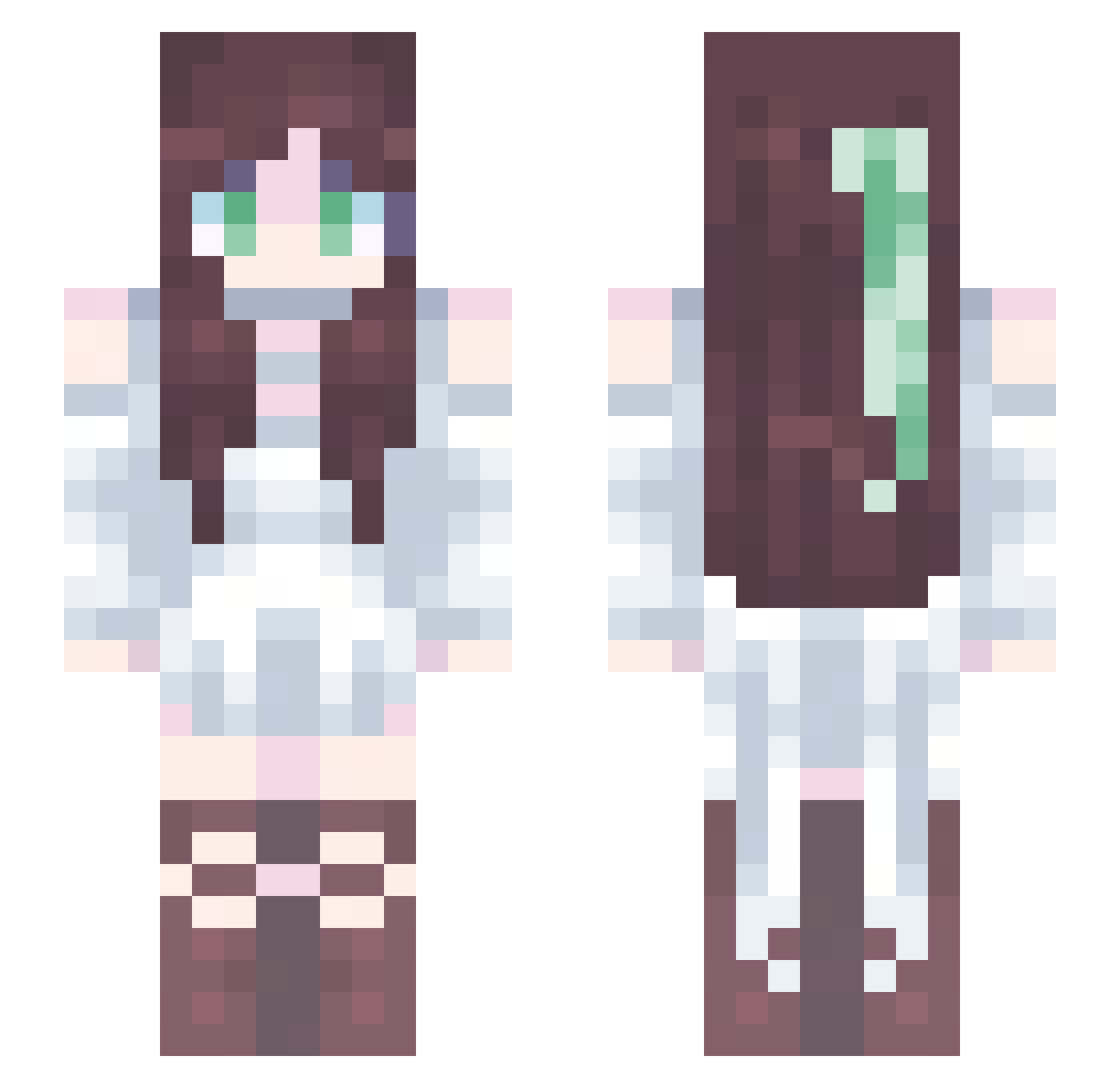 TracyFlare Minecraft skin, front and back view