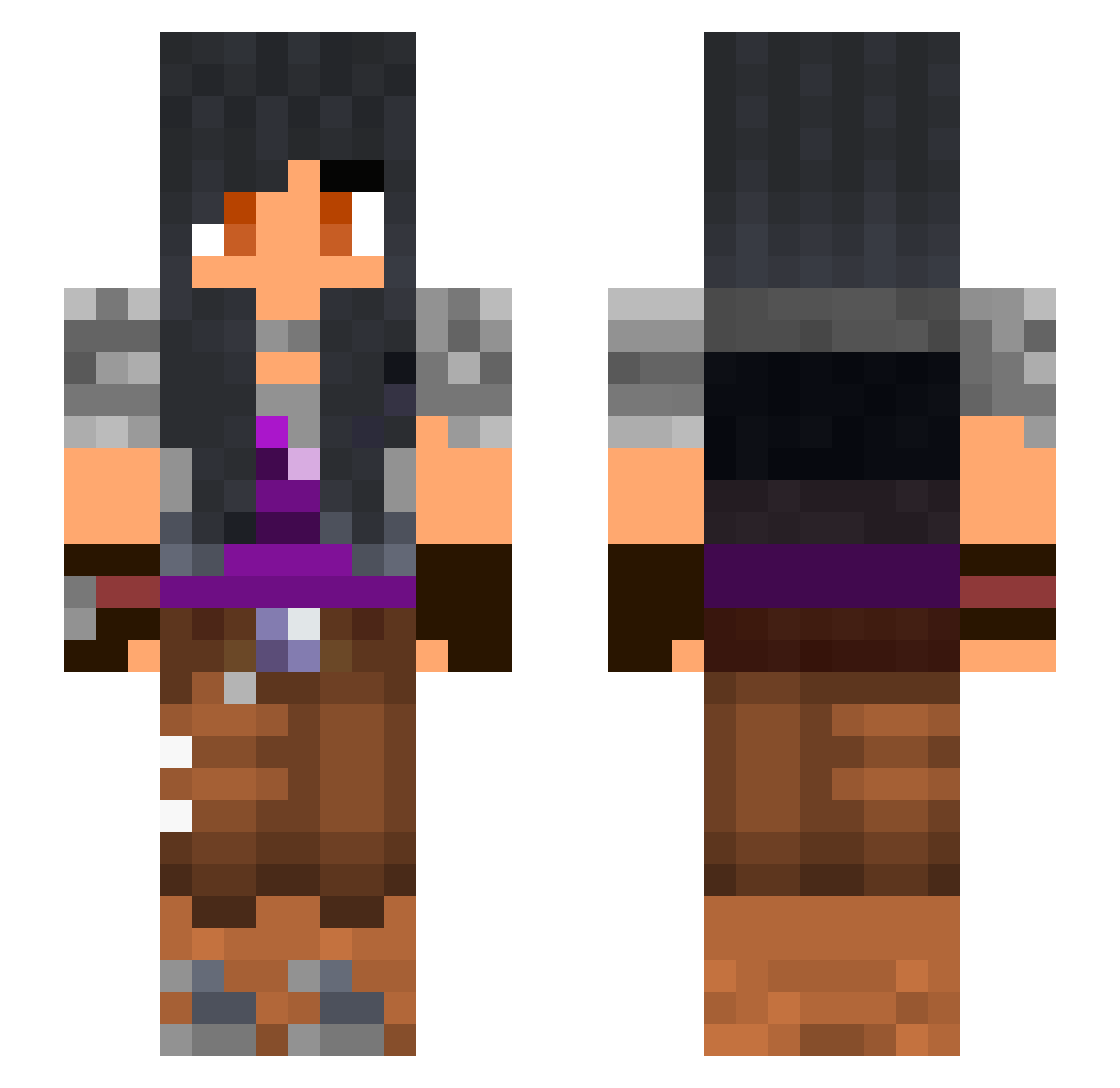 Travoooos Minecraft skin, front and back view