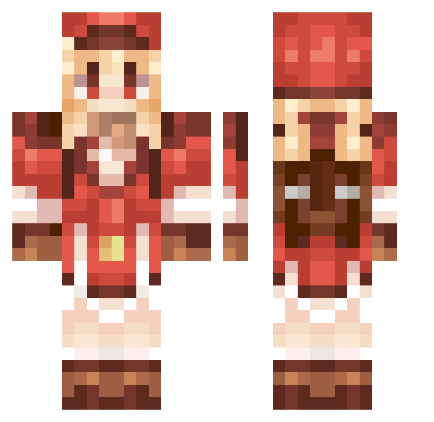 Triggeredpimple Minecraft skin, front and back view