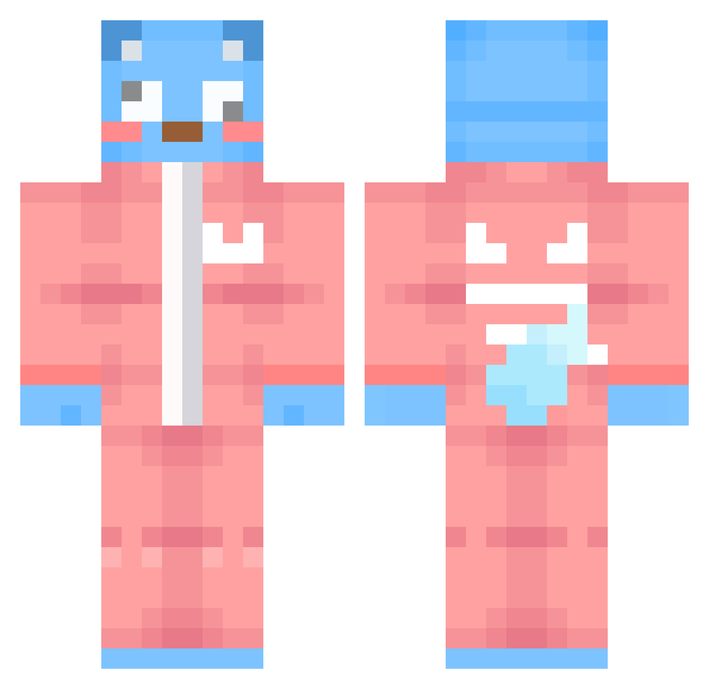 DolBap Minecraft skin, front and back view