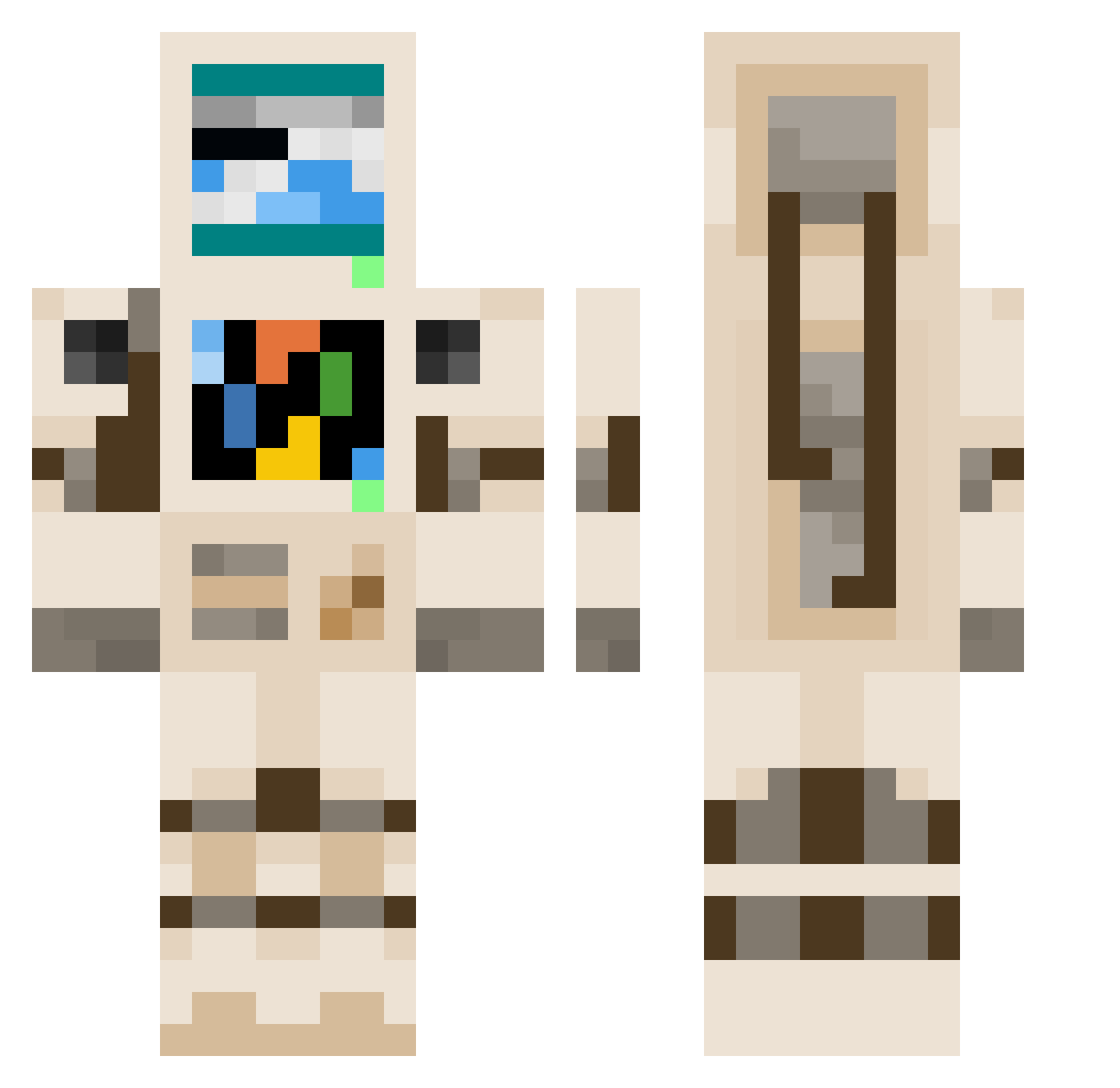 truckerfil Minecraft skin, front and back view