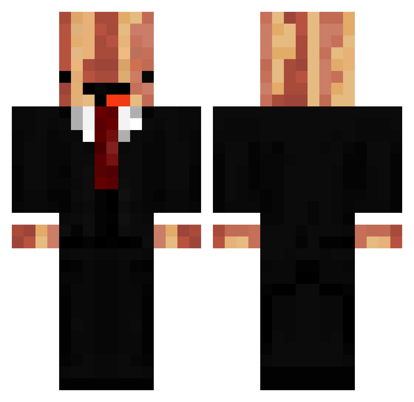 Tud00 Minecraft skin, front and back view