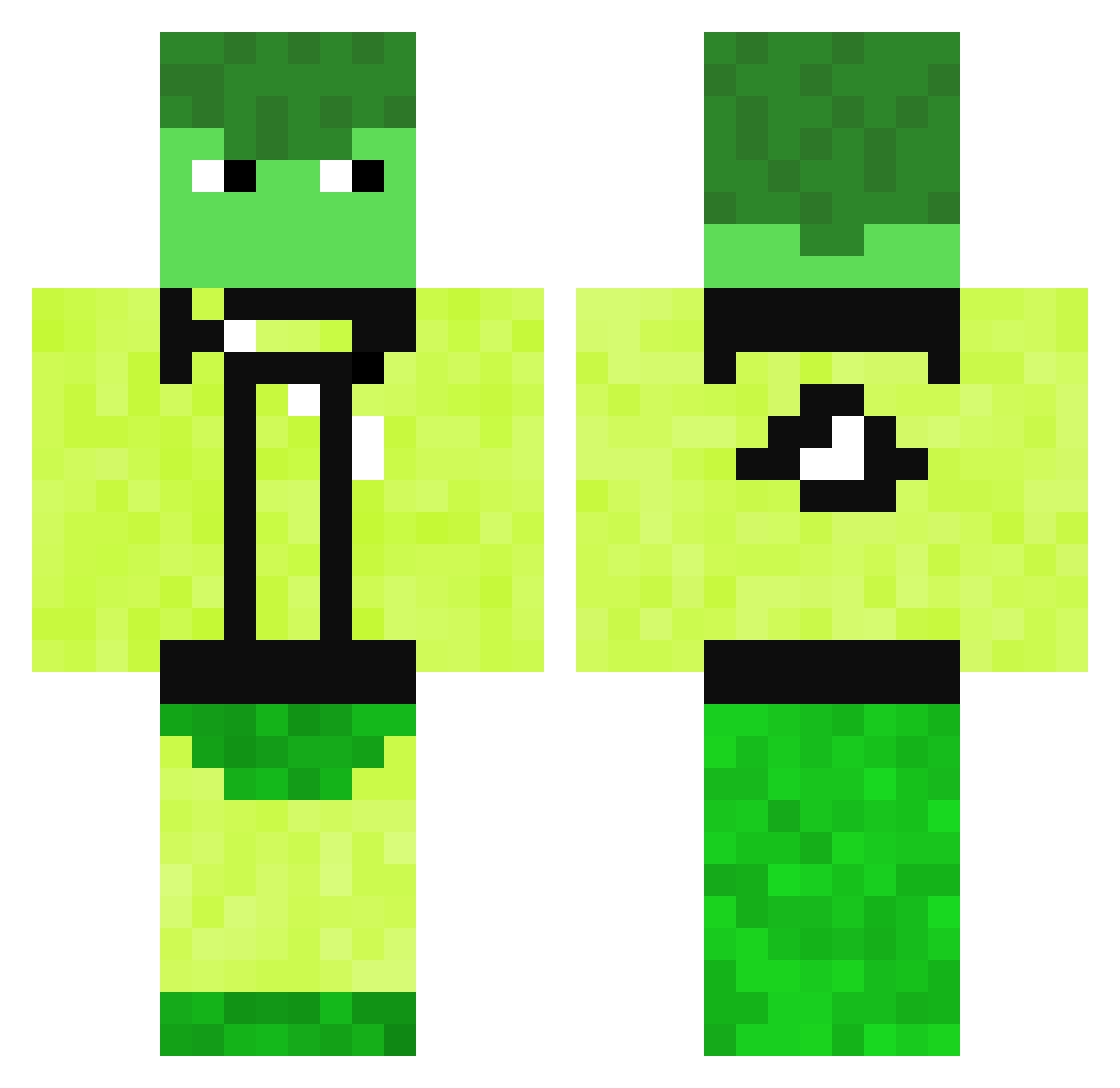 UndoneGaming Minecraft skin, front and back view