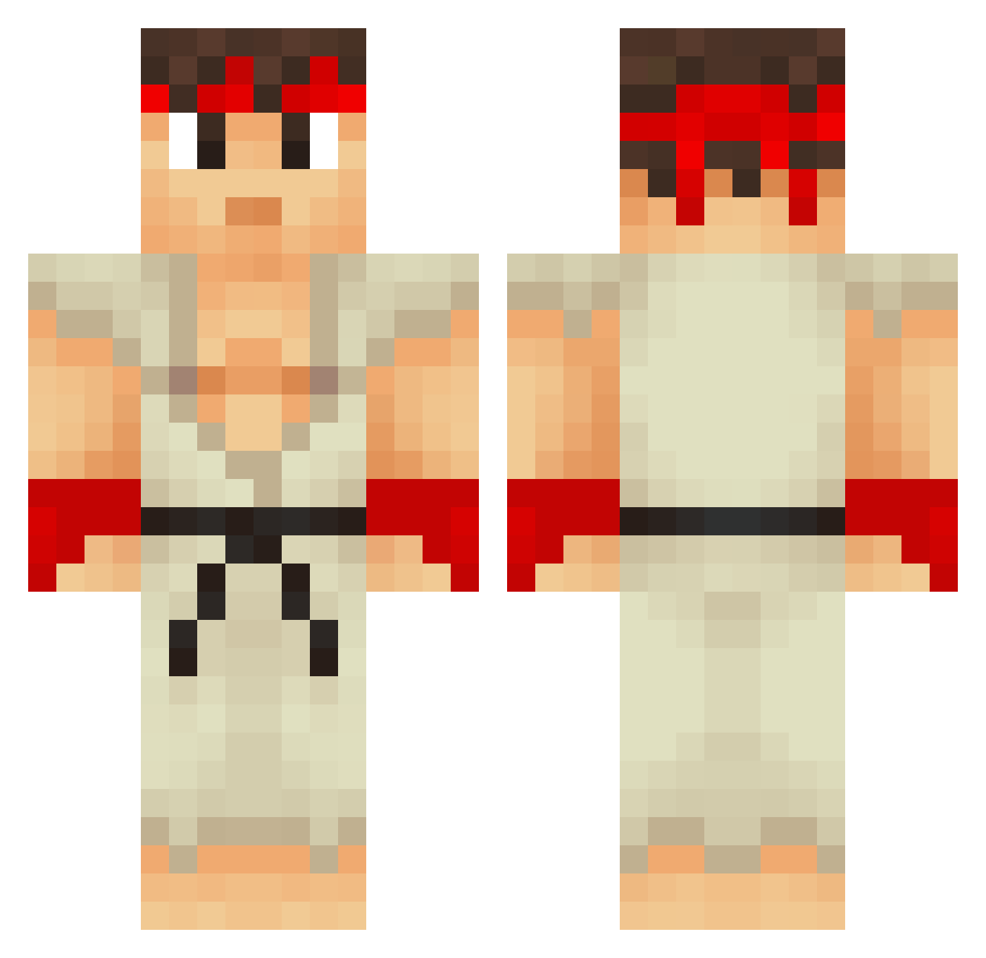 verb Minecraft skin, front and back view
