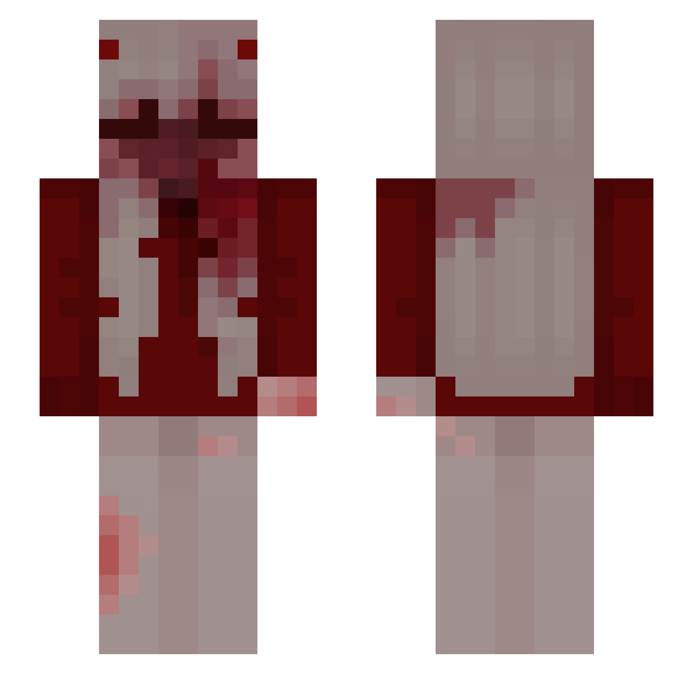 prett_naty Minecraft skin, front and back view