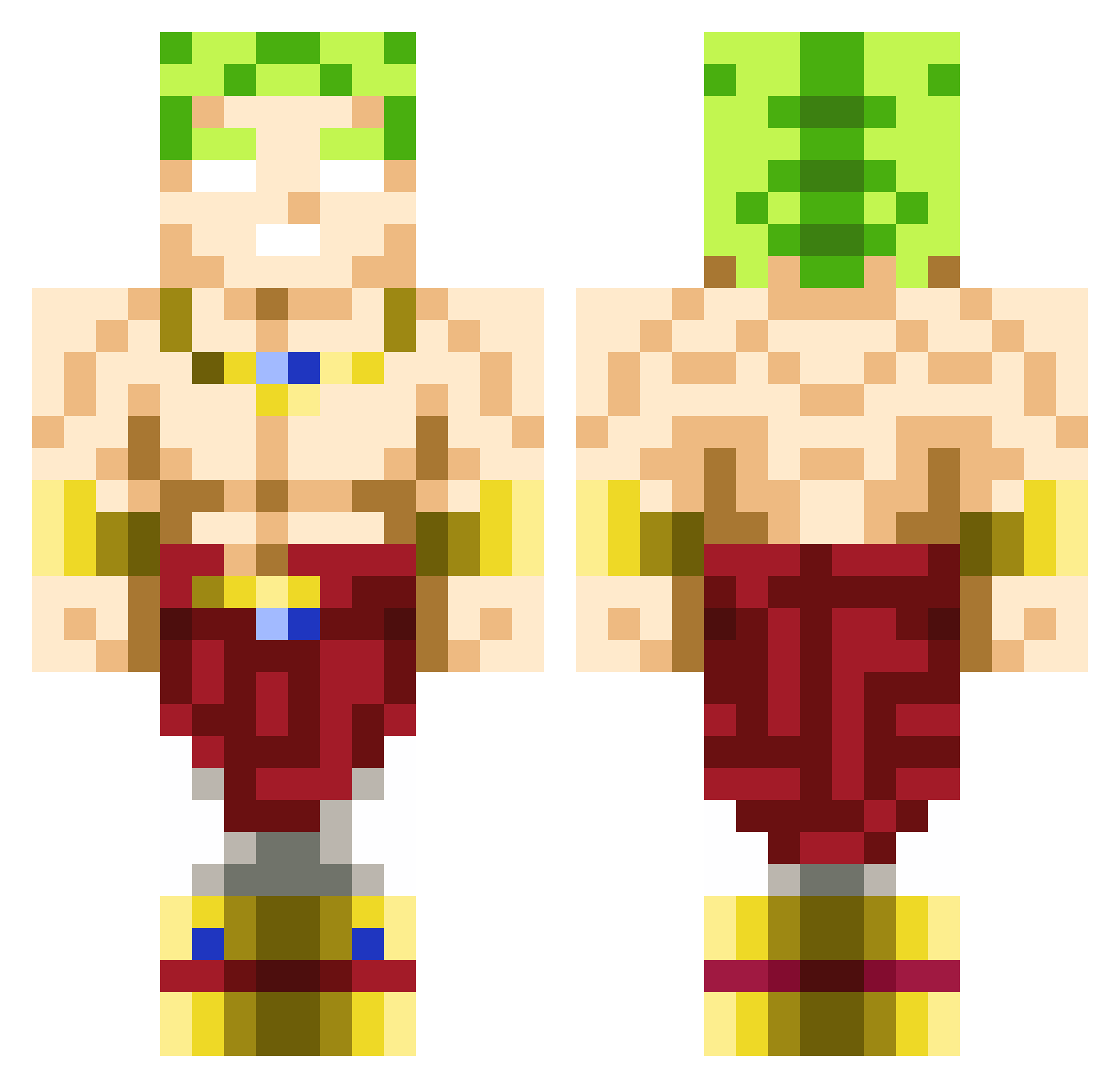 Yamoshi_ Minecraft skin, front and back view