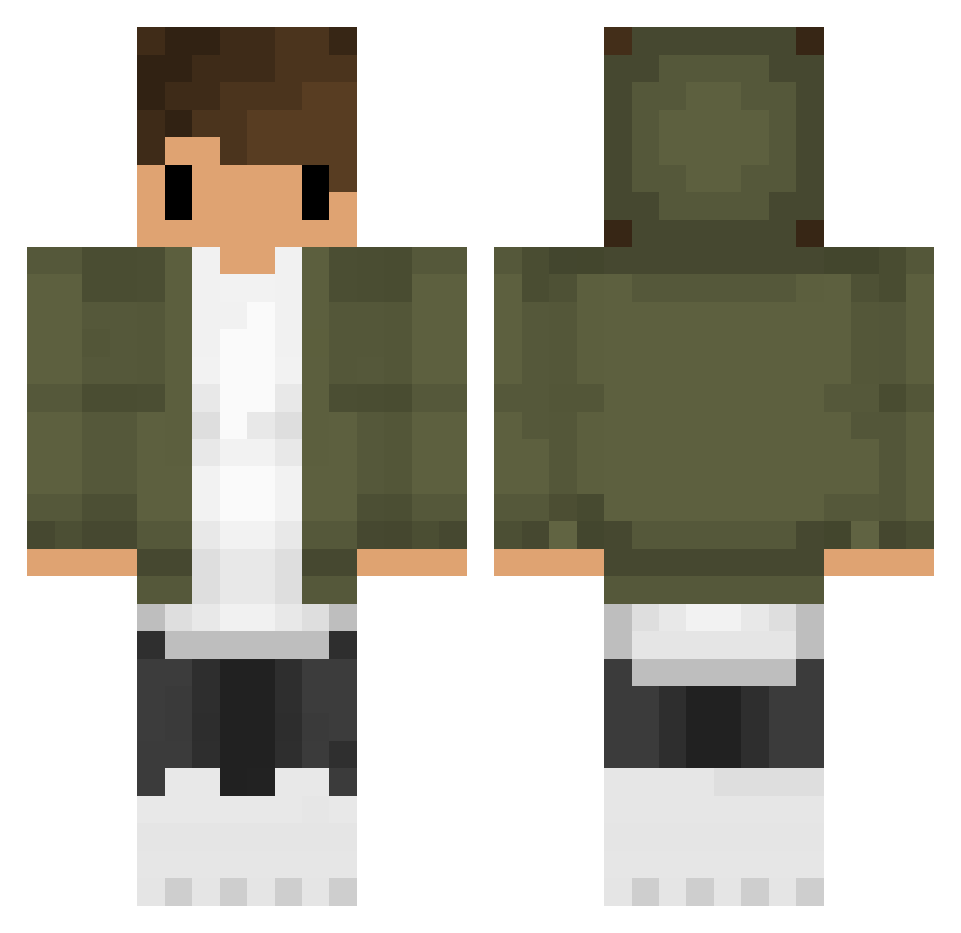 Tissue_Tissue Minecraft skin, front and back view