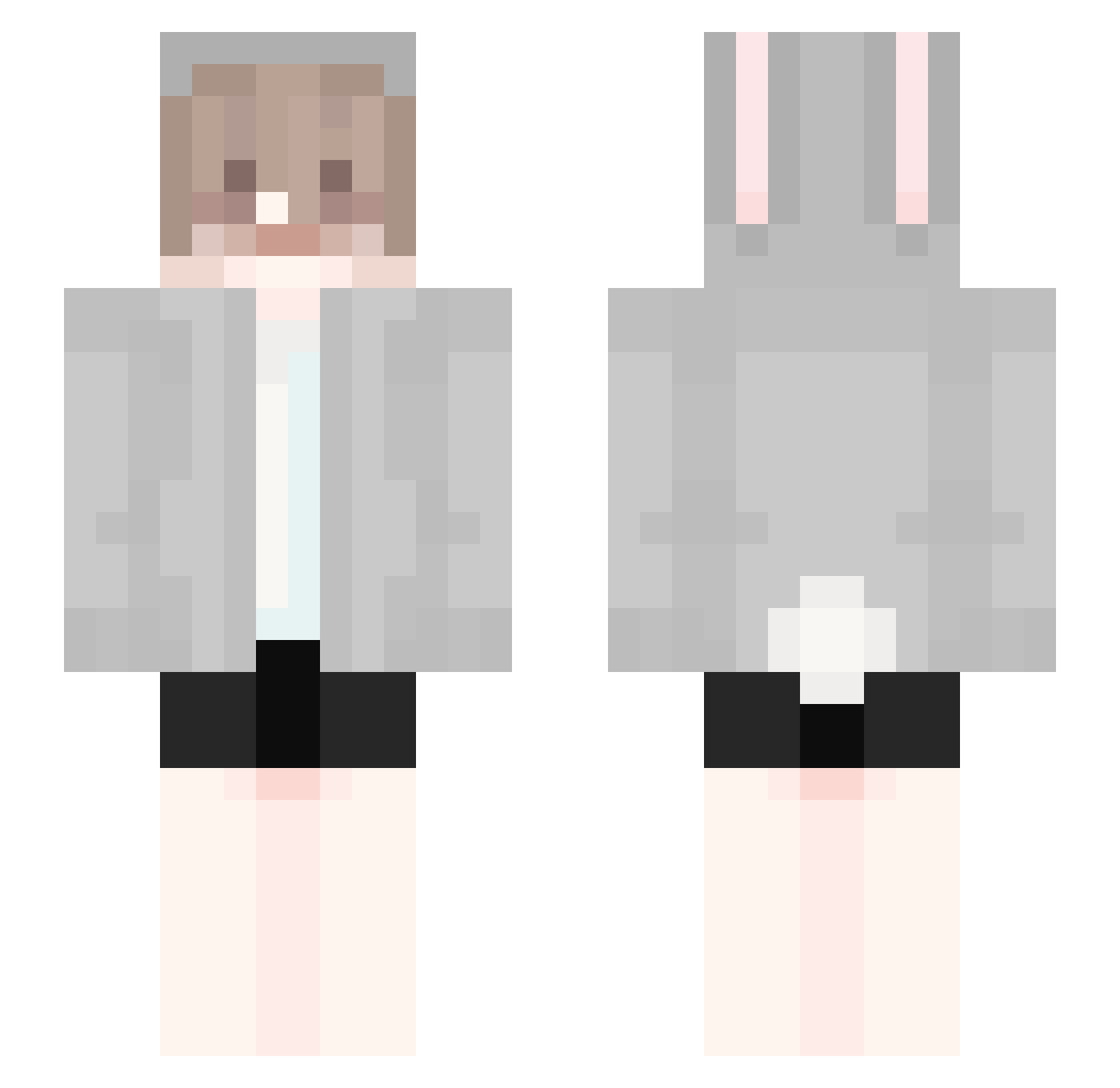 Yoxshii Minecraft skin, front and back view