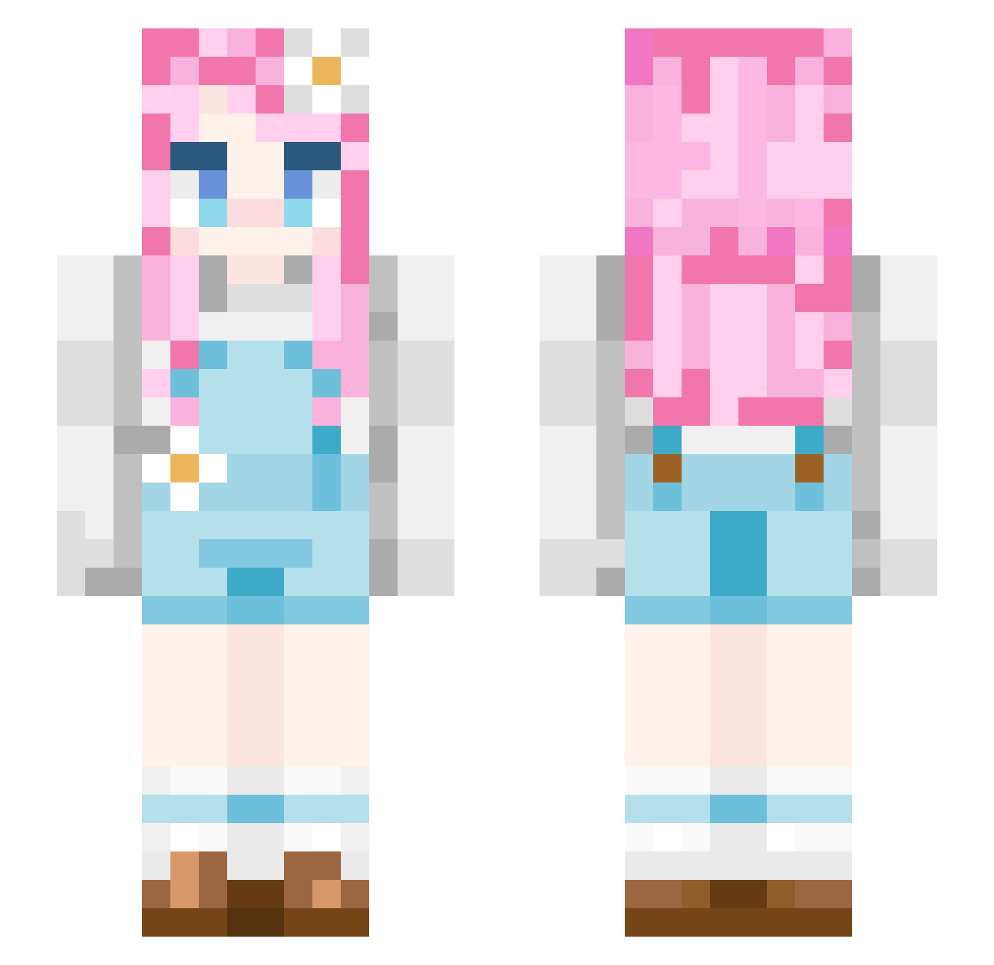 yumemiruu Minecraft skin, front and back view