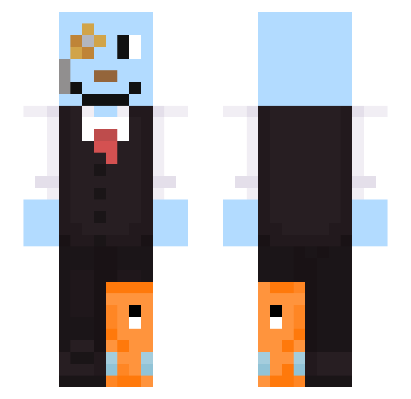 zkzyy Minecraft skin, front and back view
