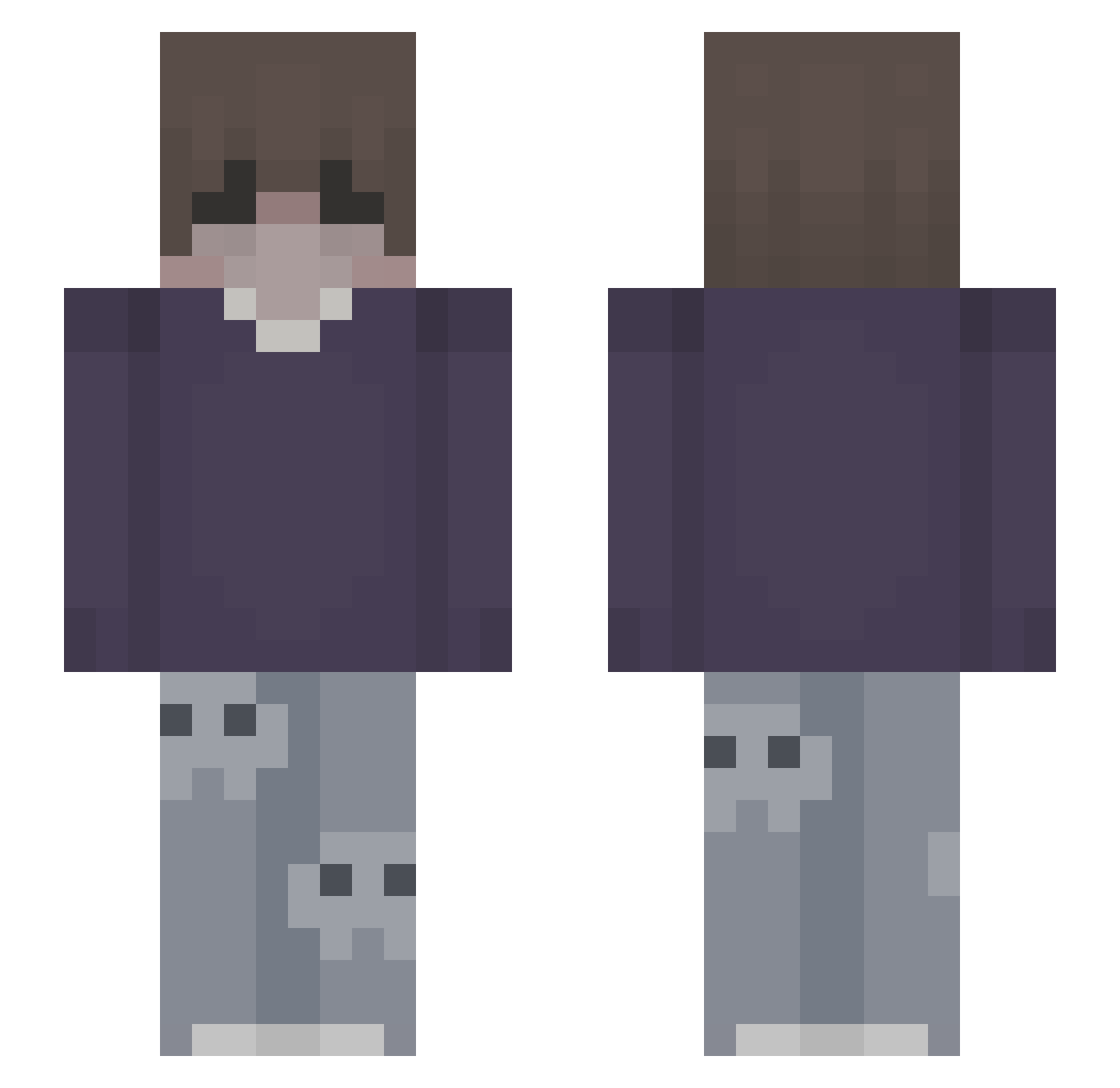 Zyak Minecraft skin, front and back view