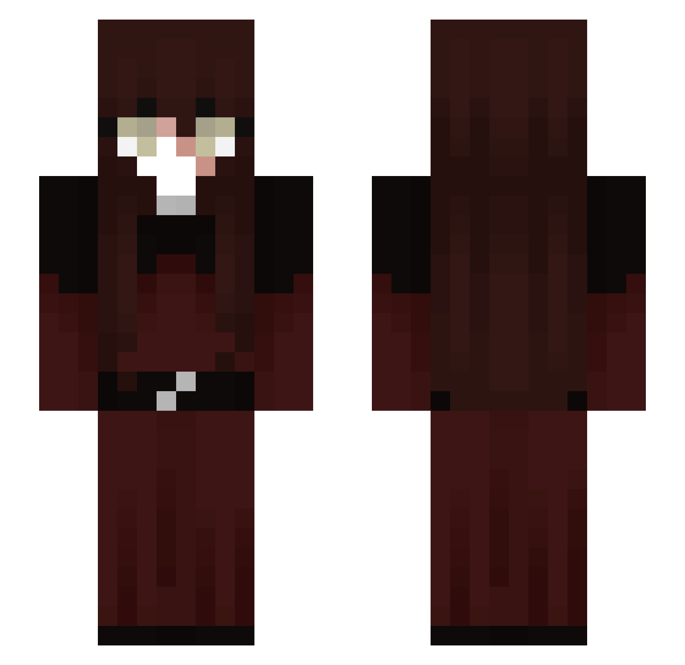 TrixxyTart Minecraft skin, front and back view