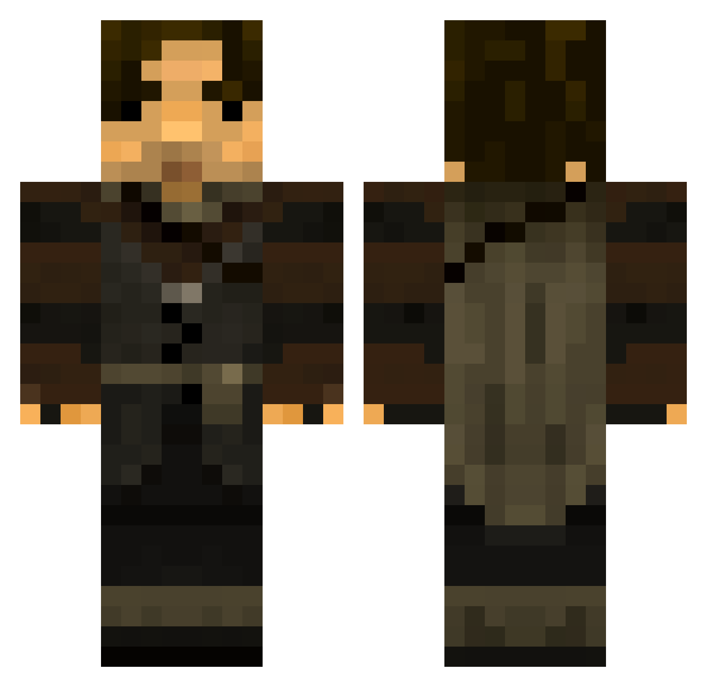 ItzPandaboi Minecraft skin, front and back view