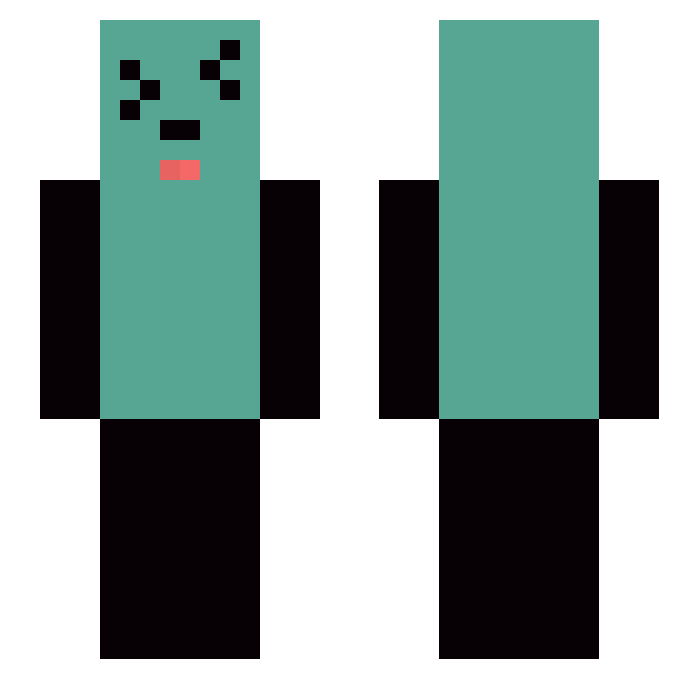 Rigid Minecraft skin, front and back view