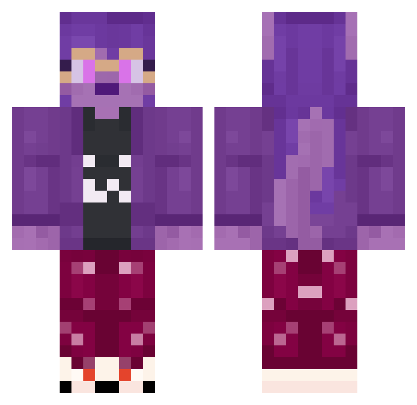 Radeline_ Minecraft skin, front and back view