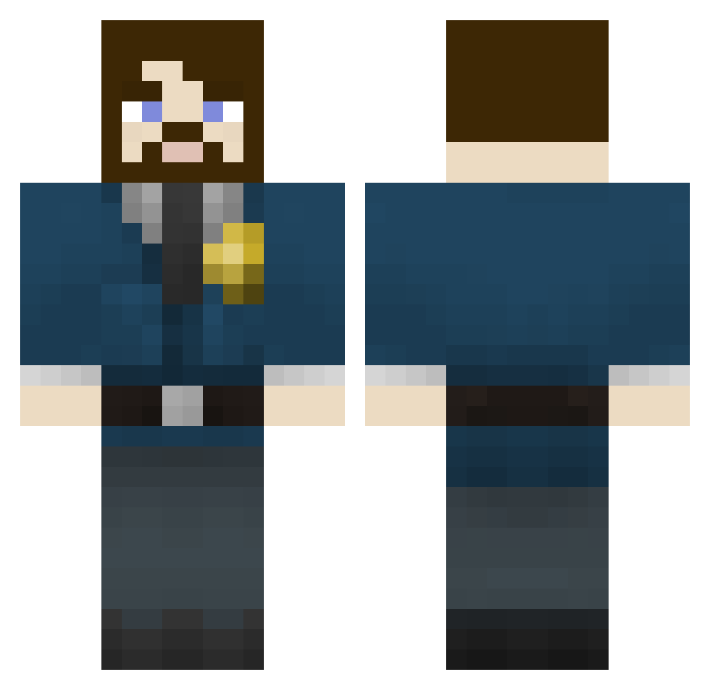 Kohaku1987 Minecraft skin, front and back view