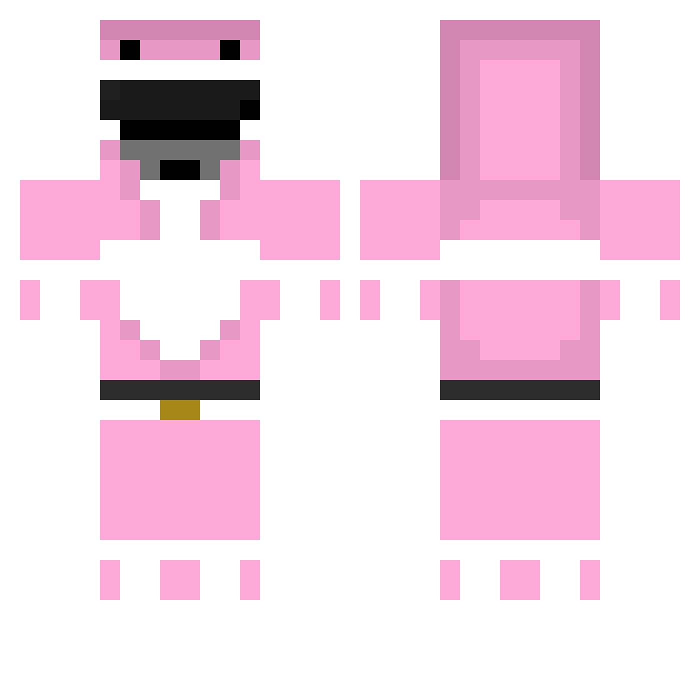 backwardspants Minecraft skin, front and back view
