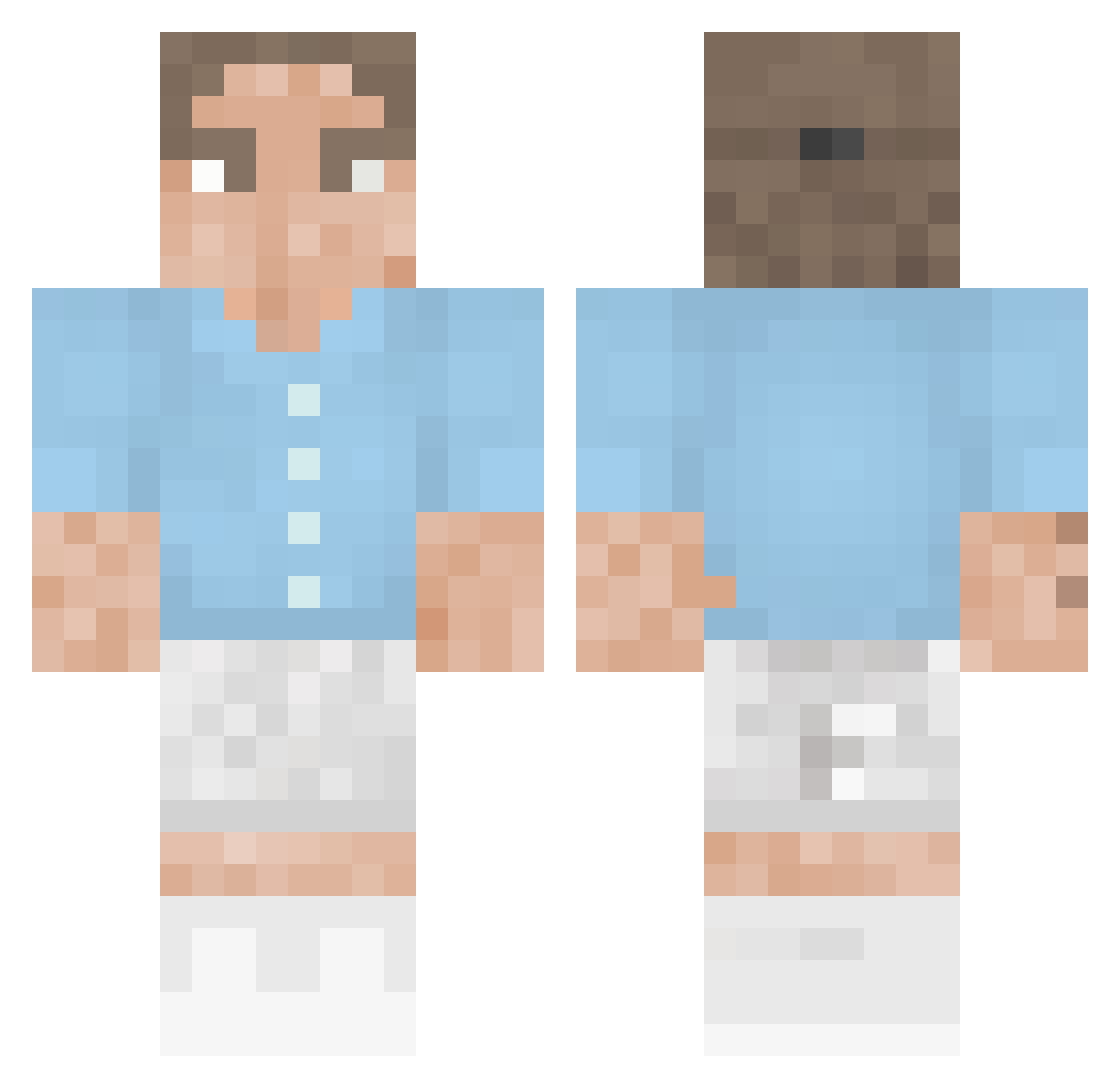 Ekaays Minecraft skin, front and back view