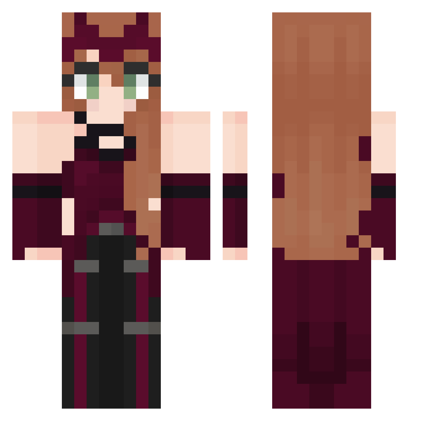 Tetrabiblos Minecraft skin, front and back view