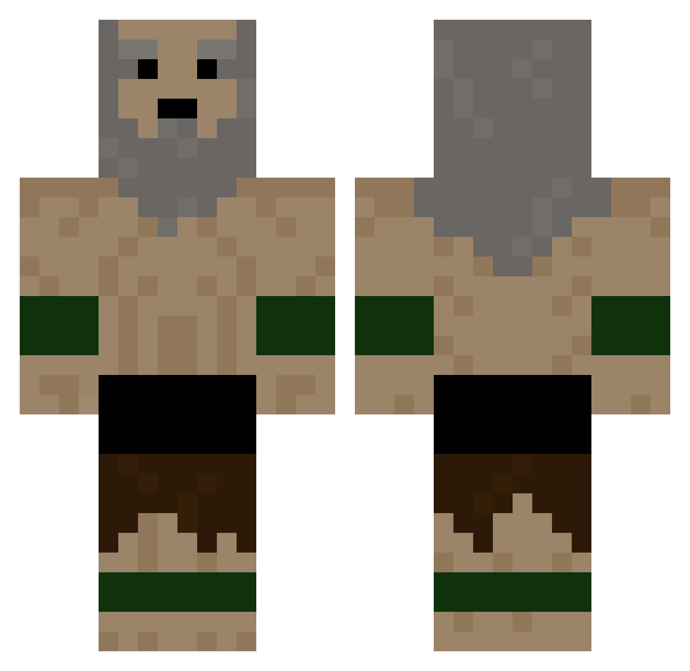 InfamousProphecy Minecraft skin, front and back view
