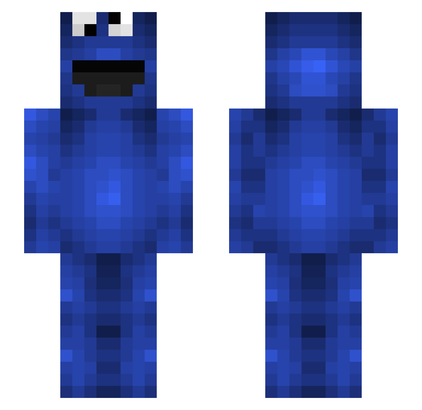 Soricomorpha Minecraft skin, front and back view