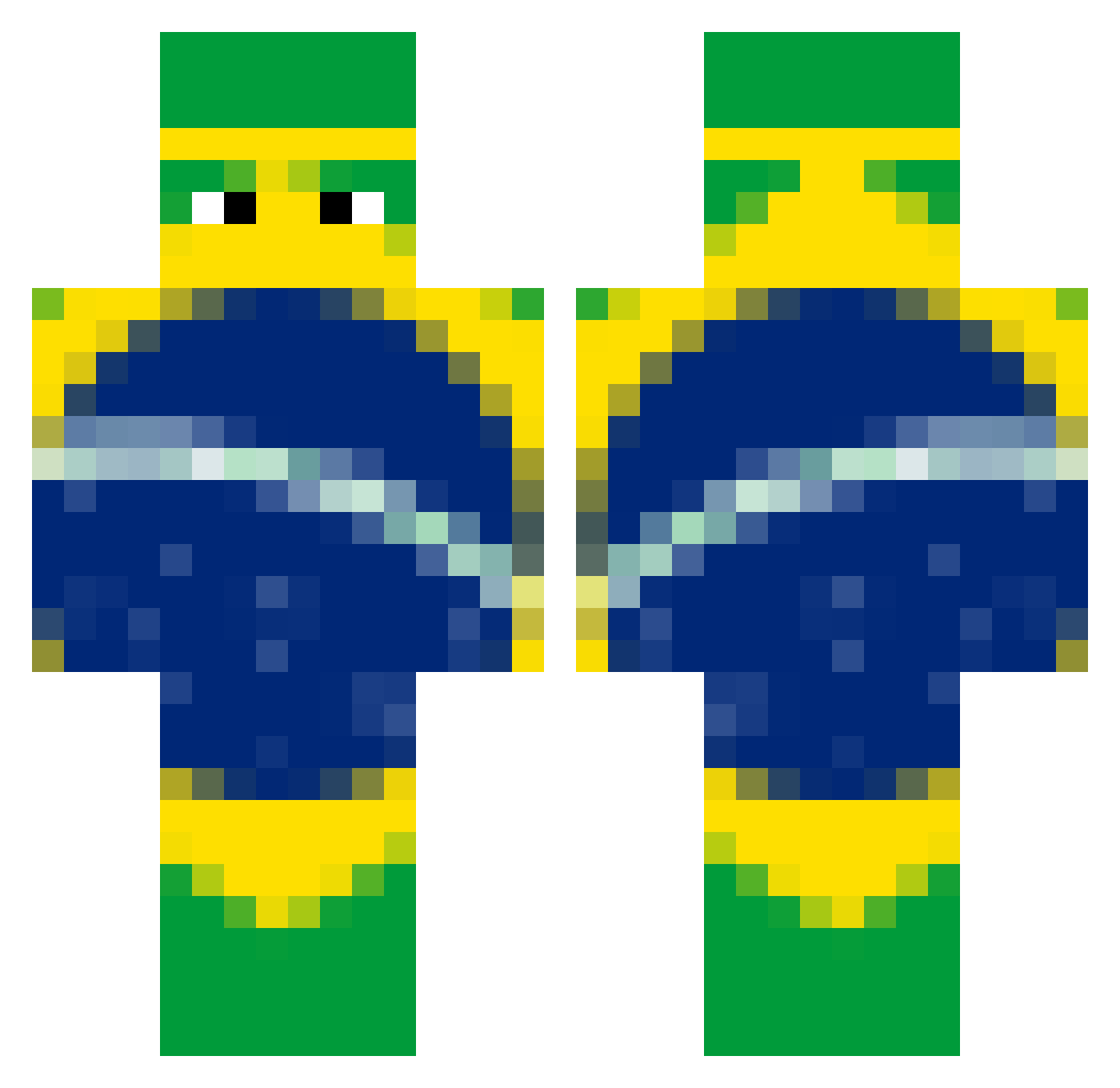 Ordepii Minecraft skin, front and back view