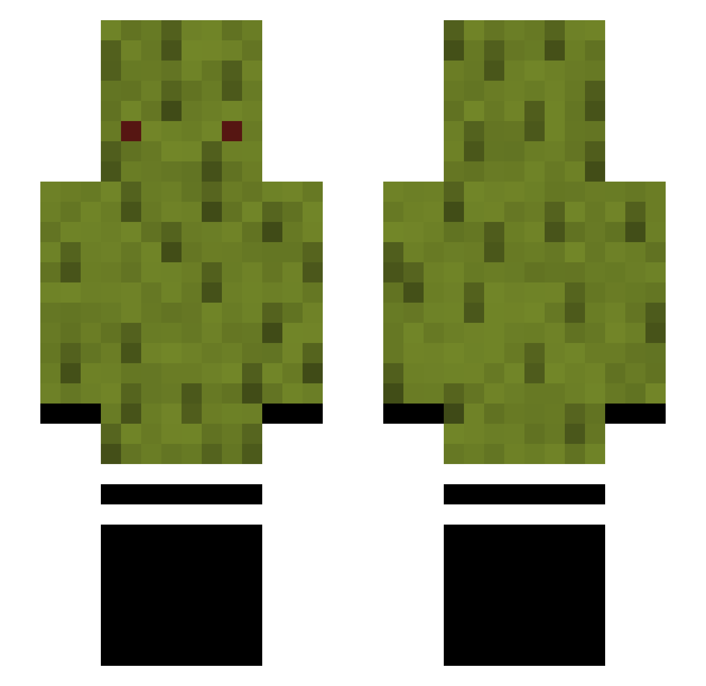 pklr Minecraft skin, front and back view