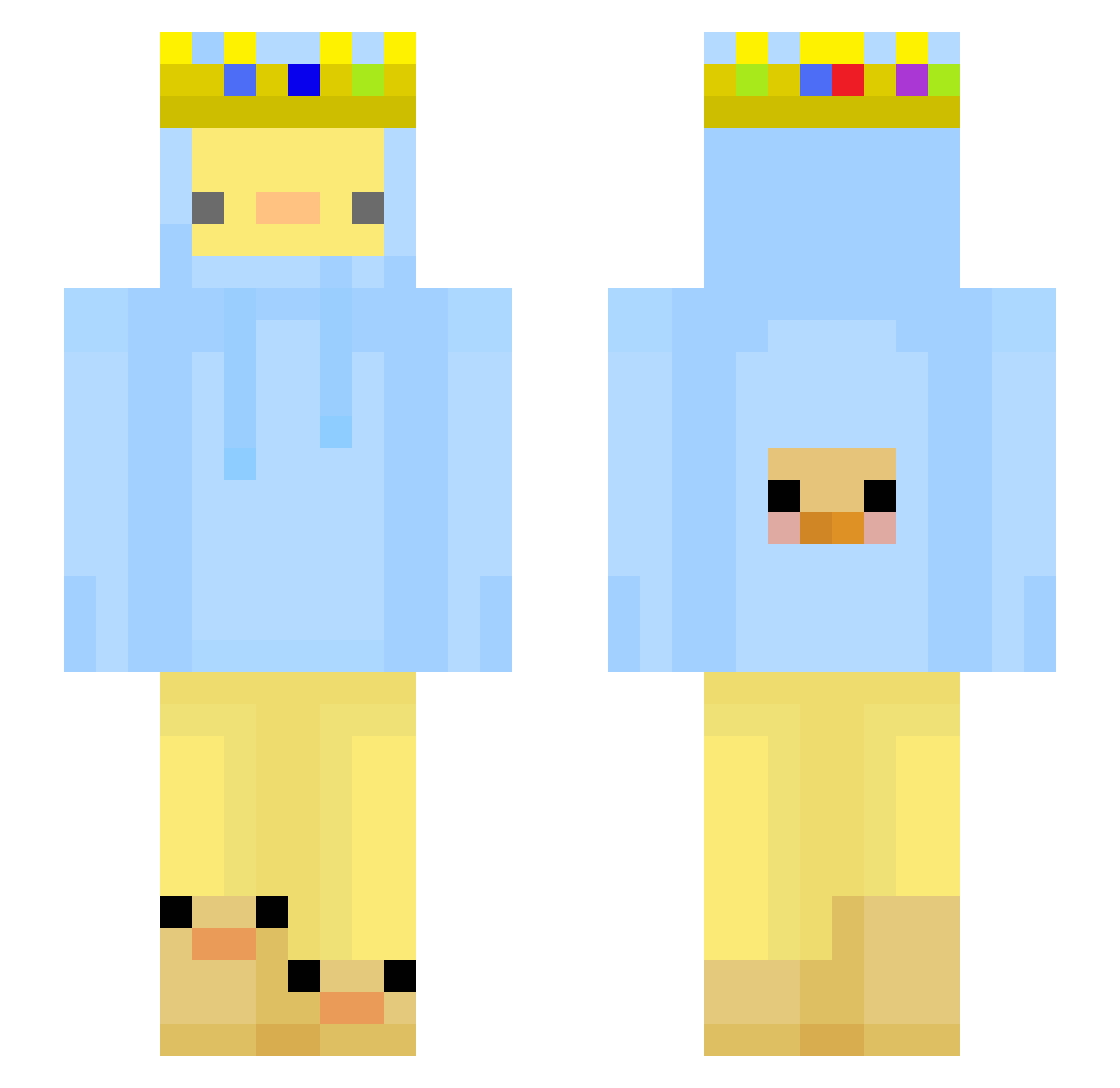ZazaEnjoya Minecraft skin, front and back view