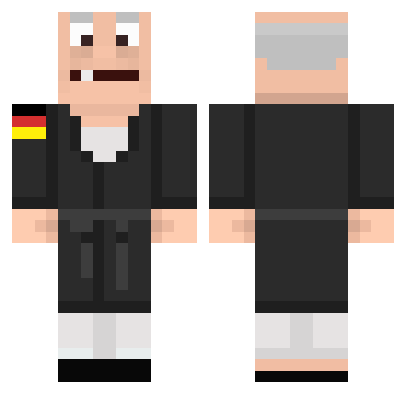 miecio2137 Minecraft skin, front and back view