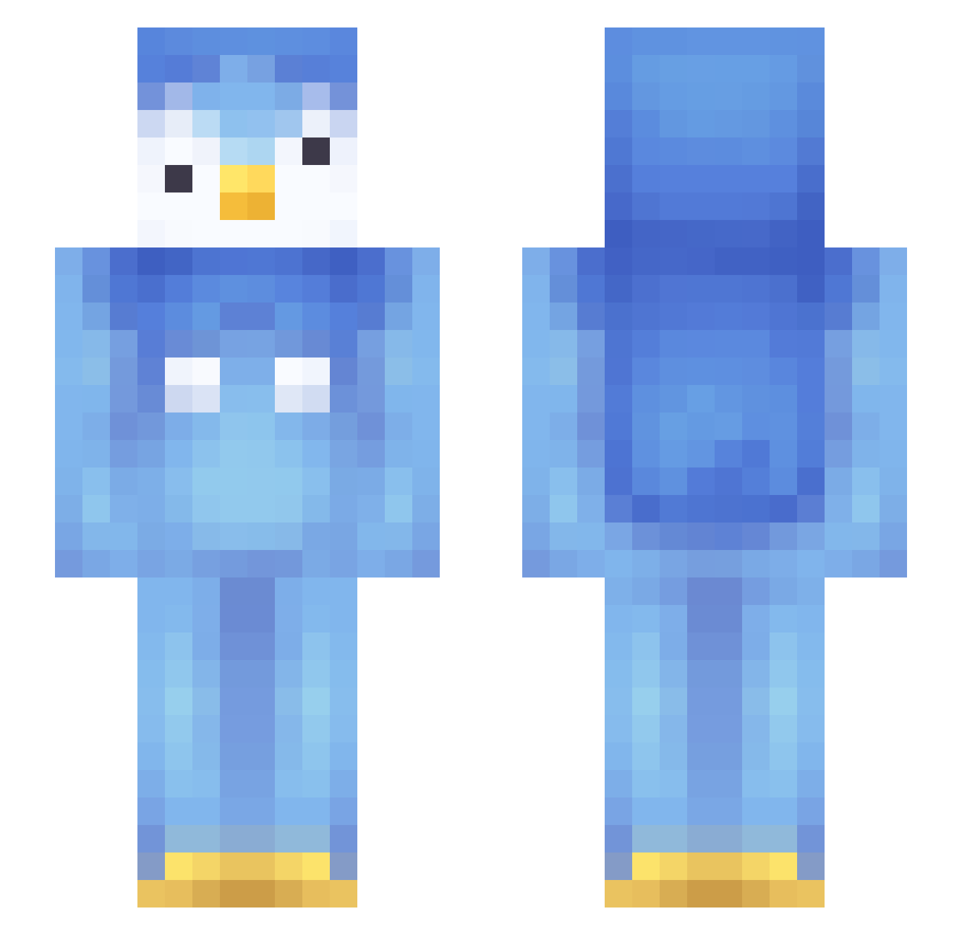 HelenTeAmo Minecraft skin, front and back view