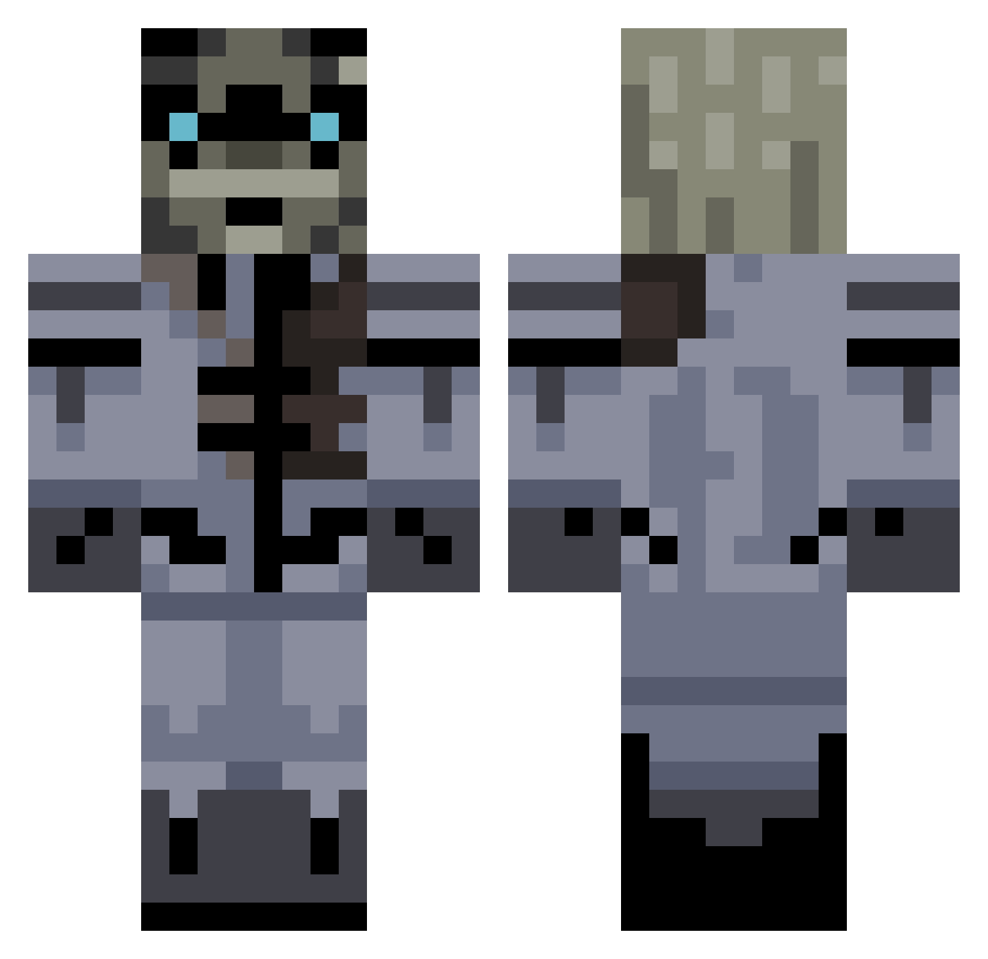 top3_pvp Minecraft skin, front and back view
