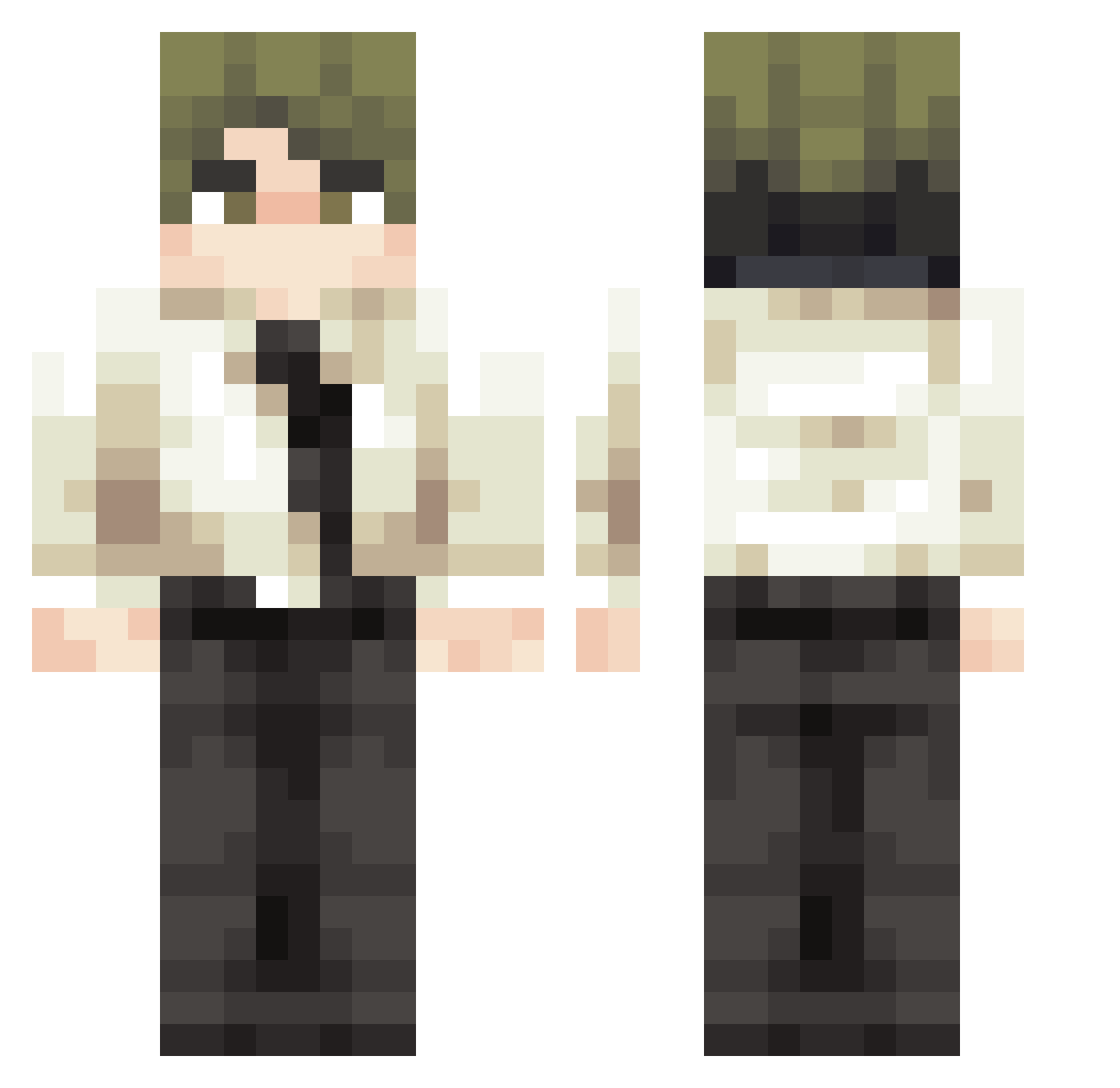 Sixie_69 Minecraft skin, front and back view